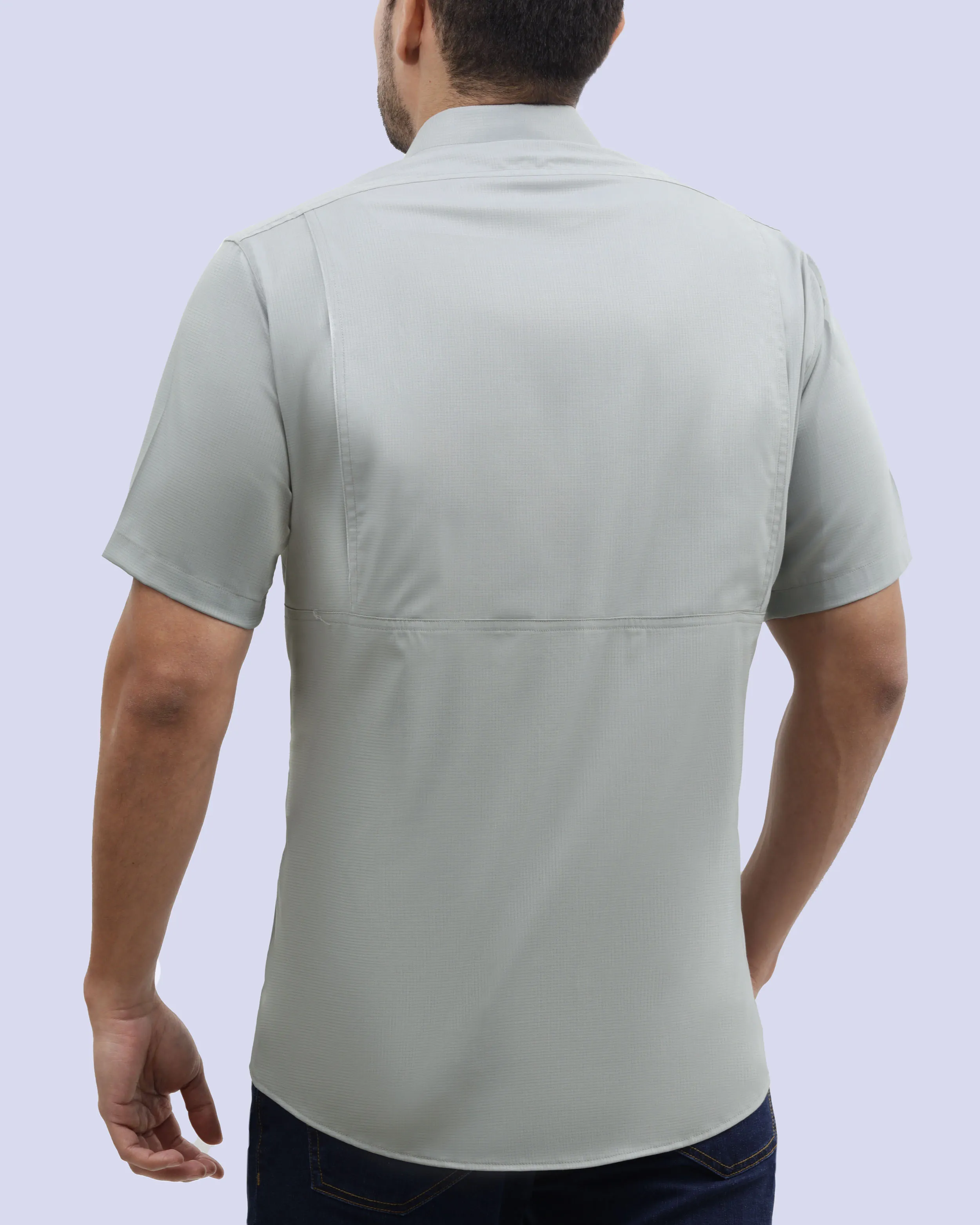 Camisa casual performance life style manga corta gris