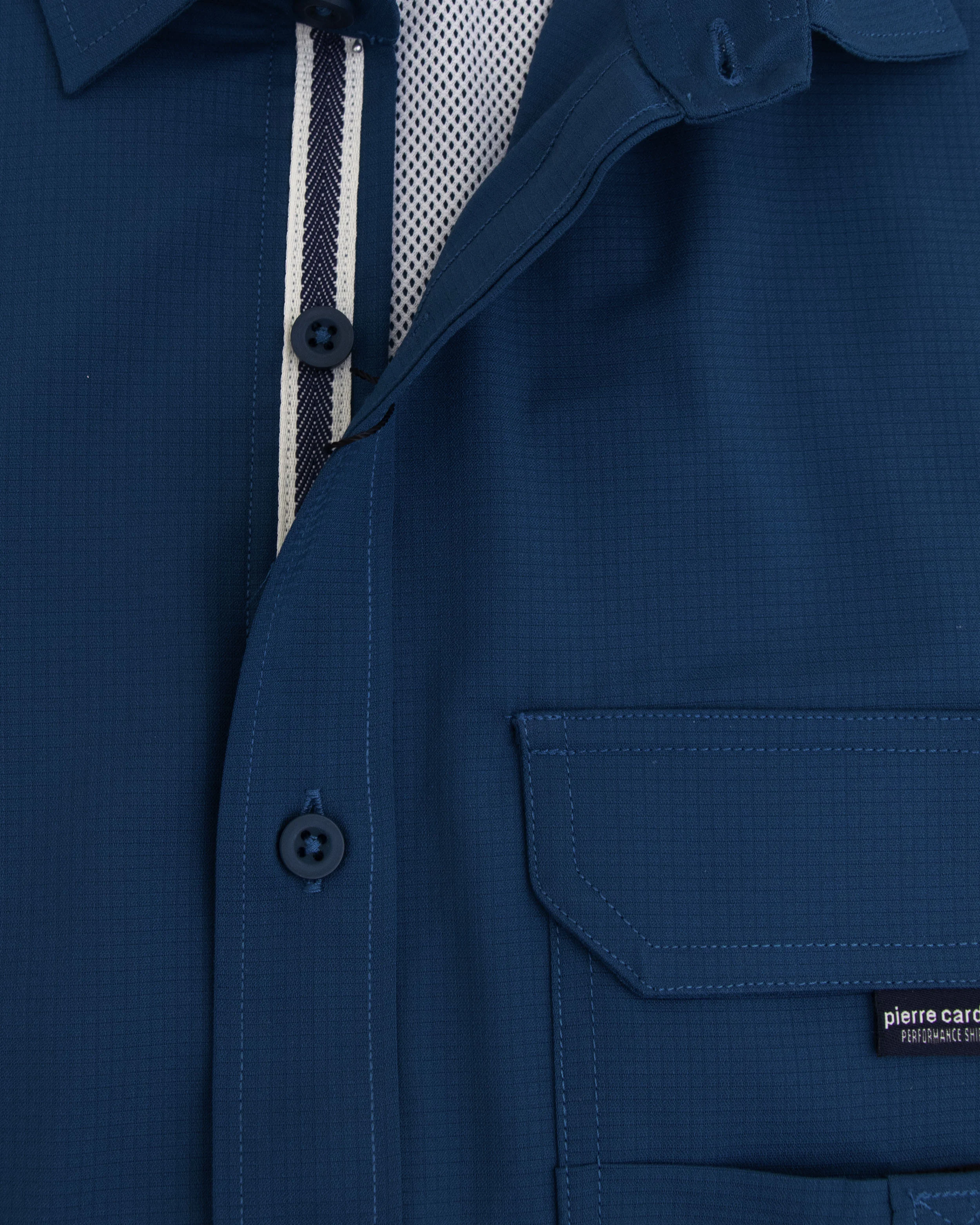 Camisa casual performance life style manga corta azul