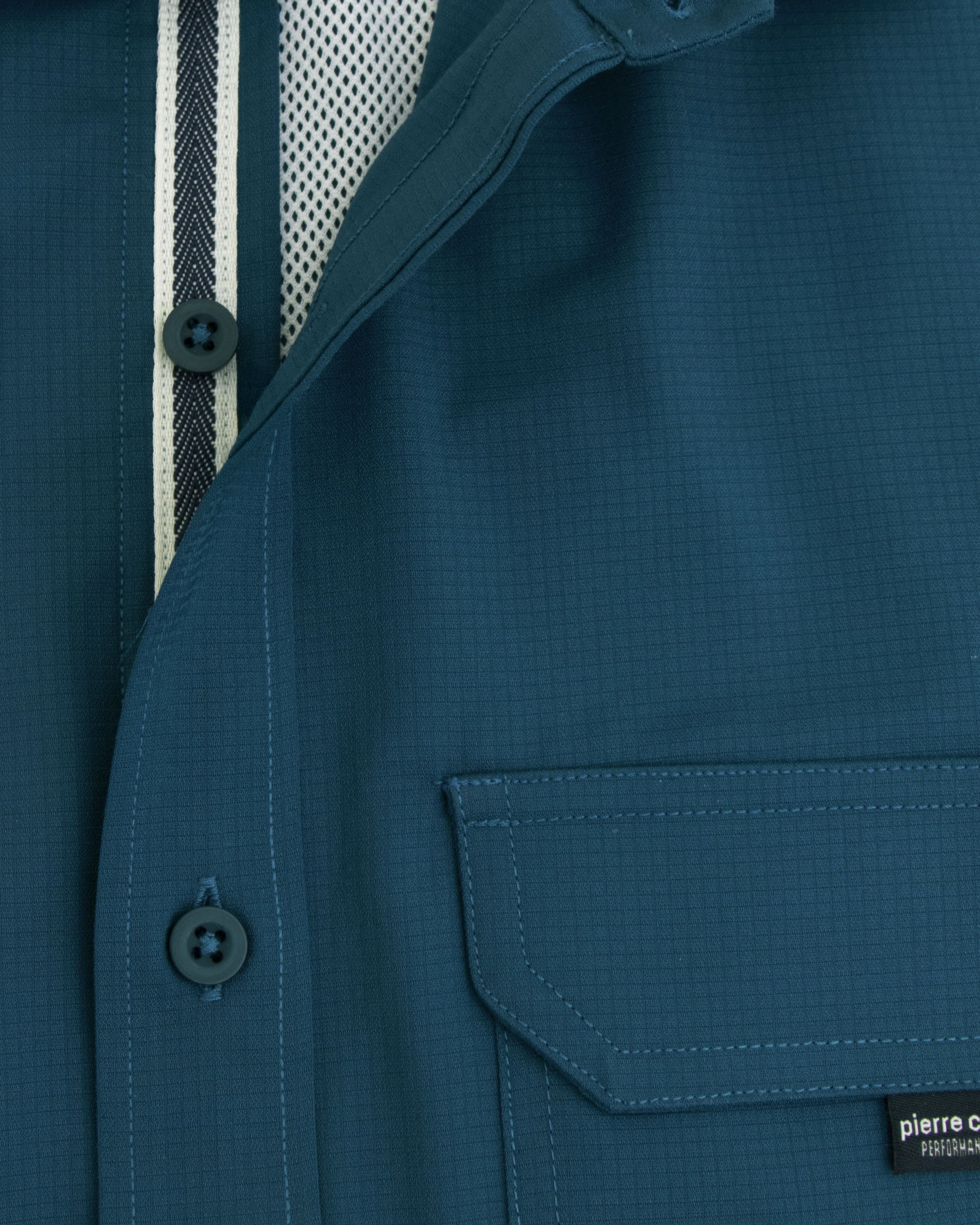 Camisa casual performance life style manga corta turquesa