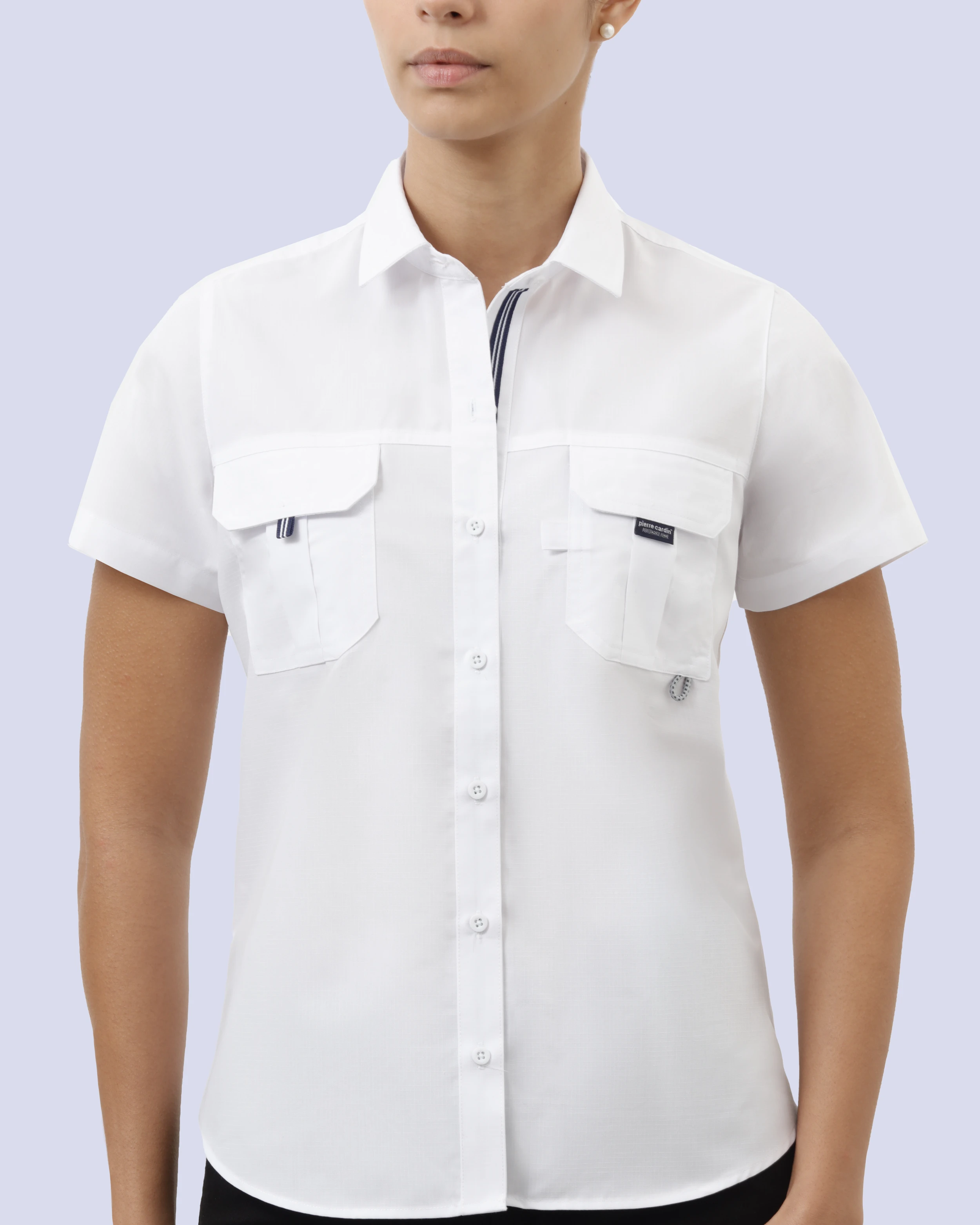 Blusa casual manga corta performance blanca
