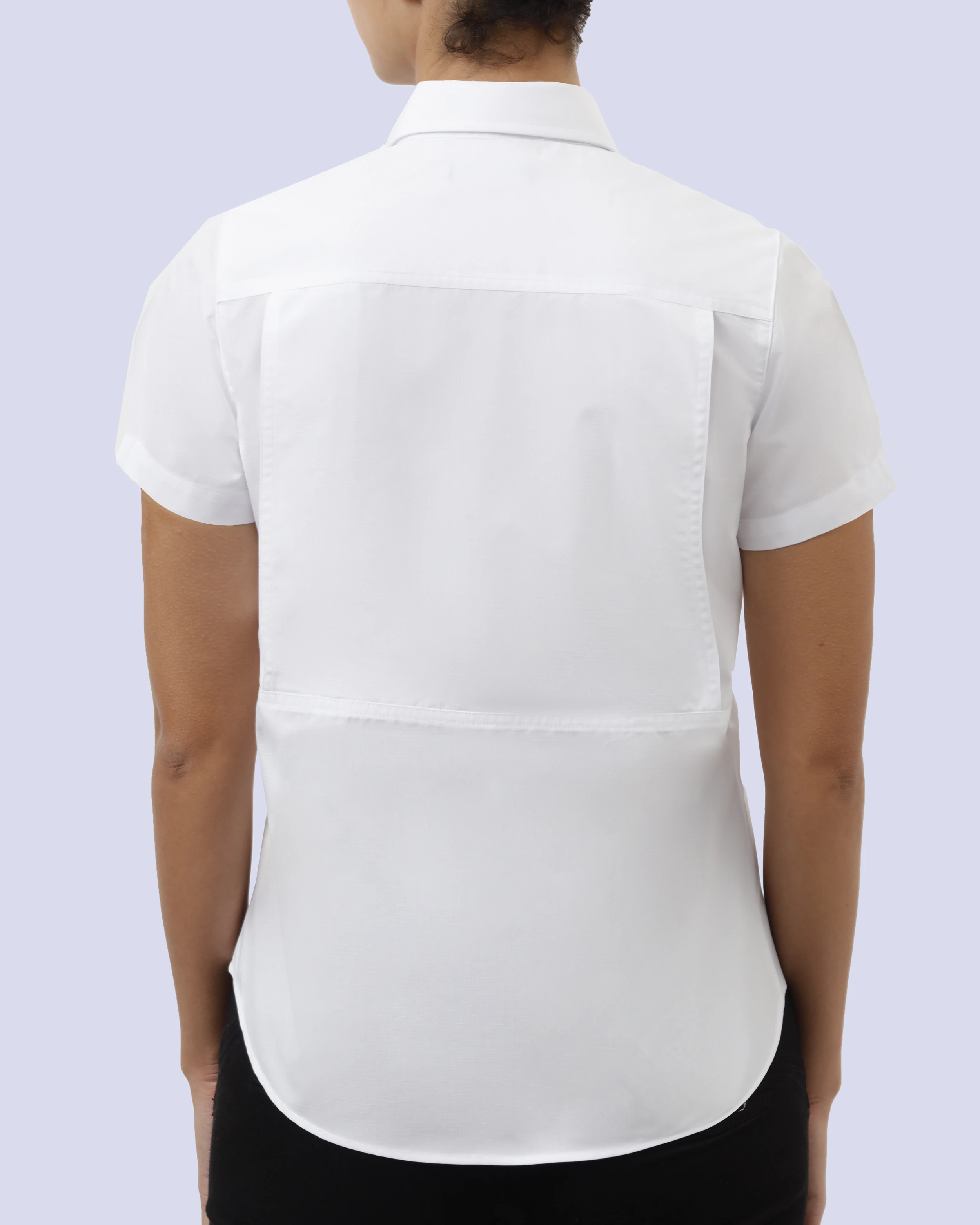 Blusa casual manga corta performance blanca