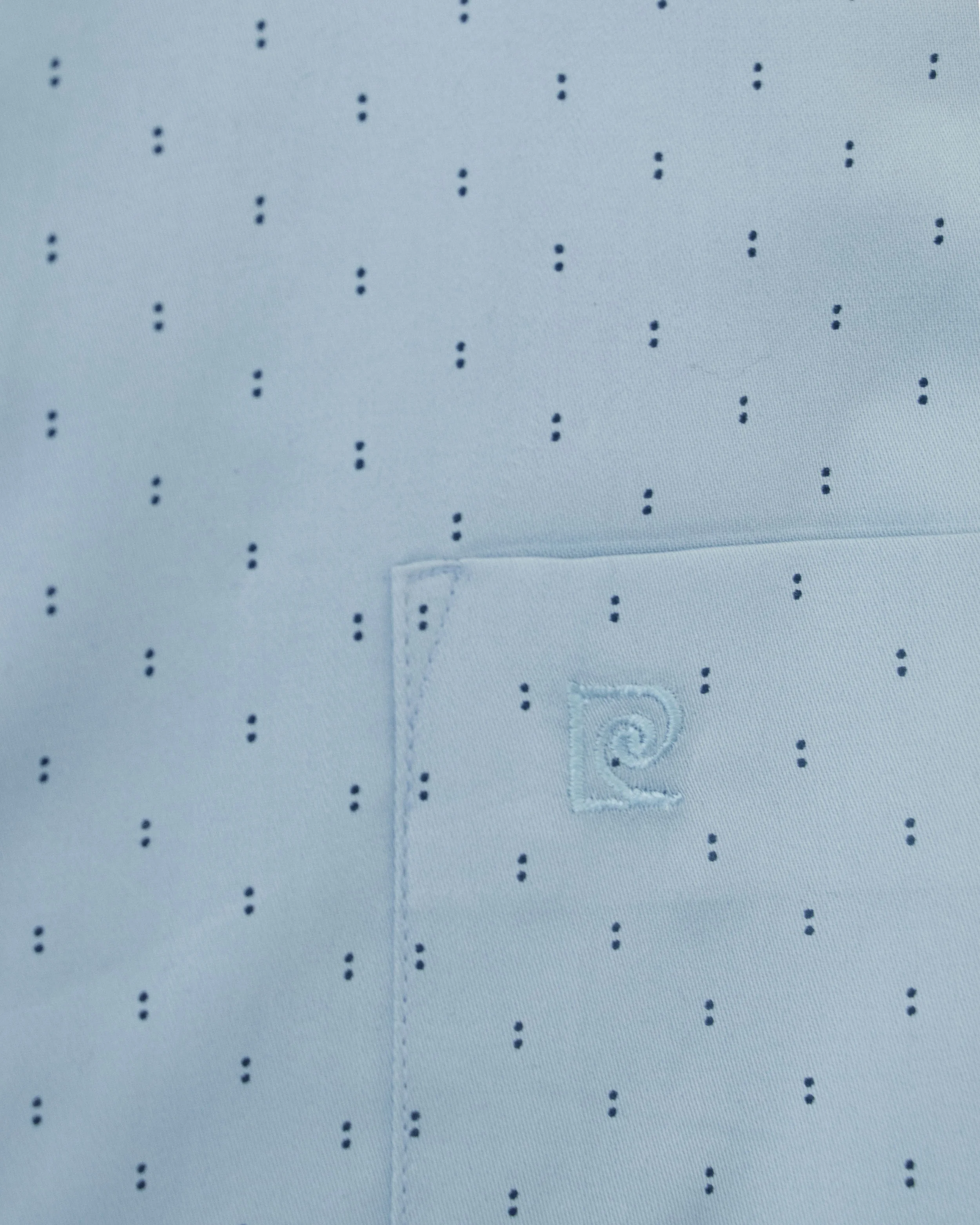 Camisa de vestir slim fit satín print celeste