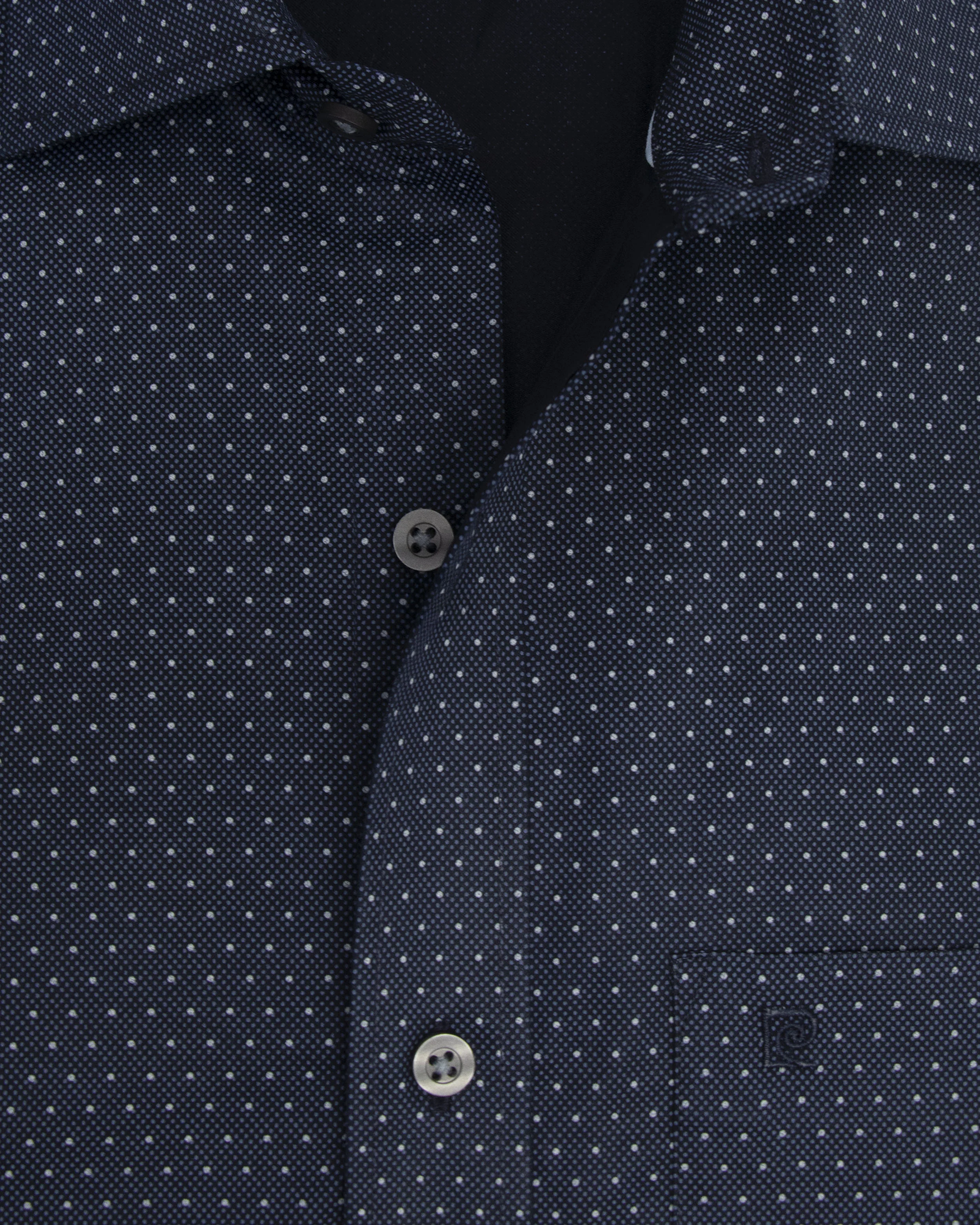 Camisa de vestir slim fit satín print azul
