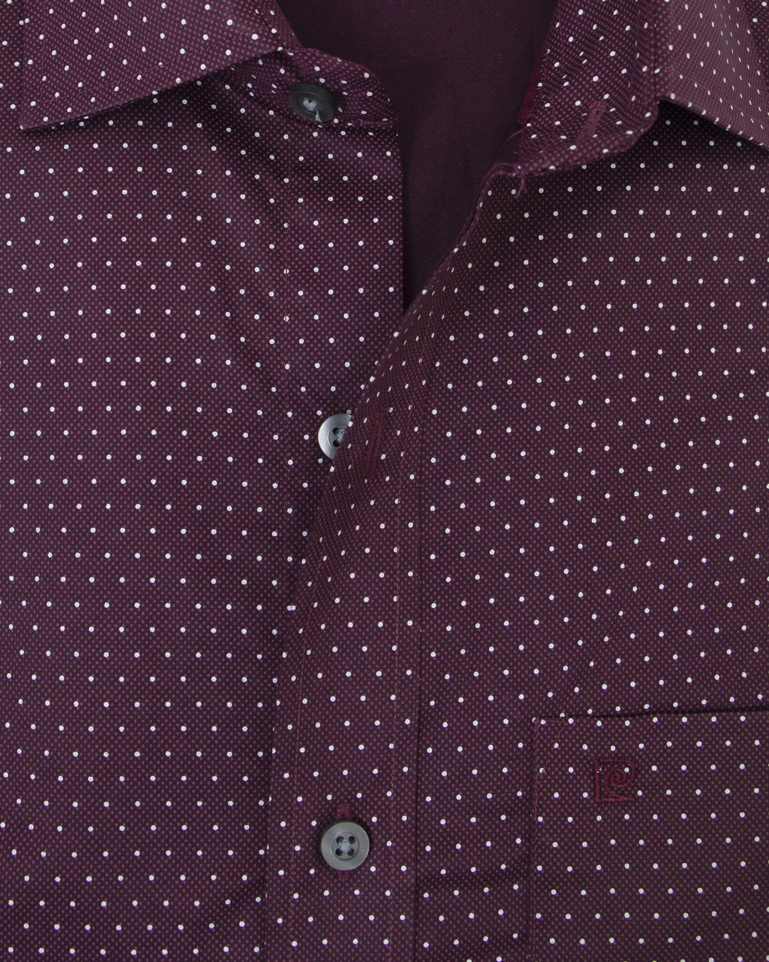 Camisa de vestir slim fit satín print vino