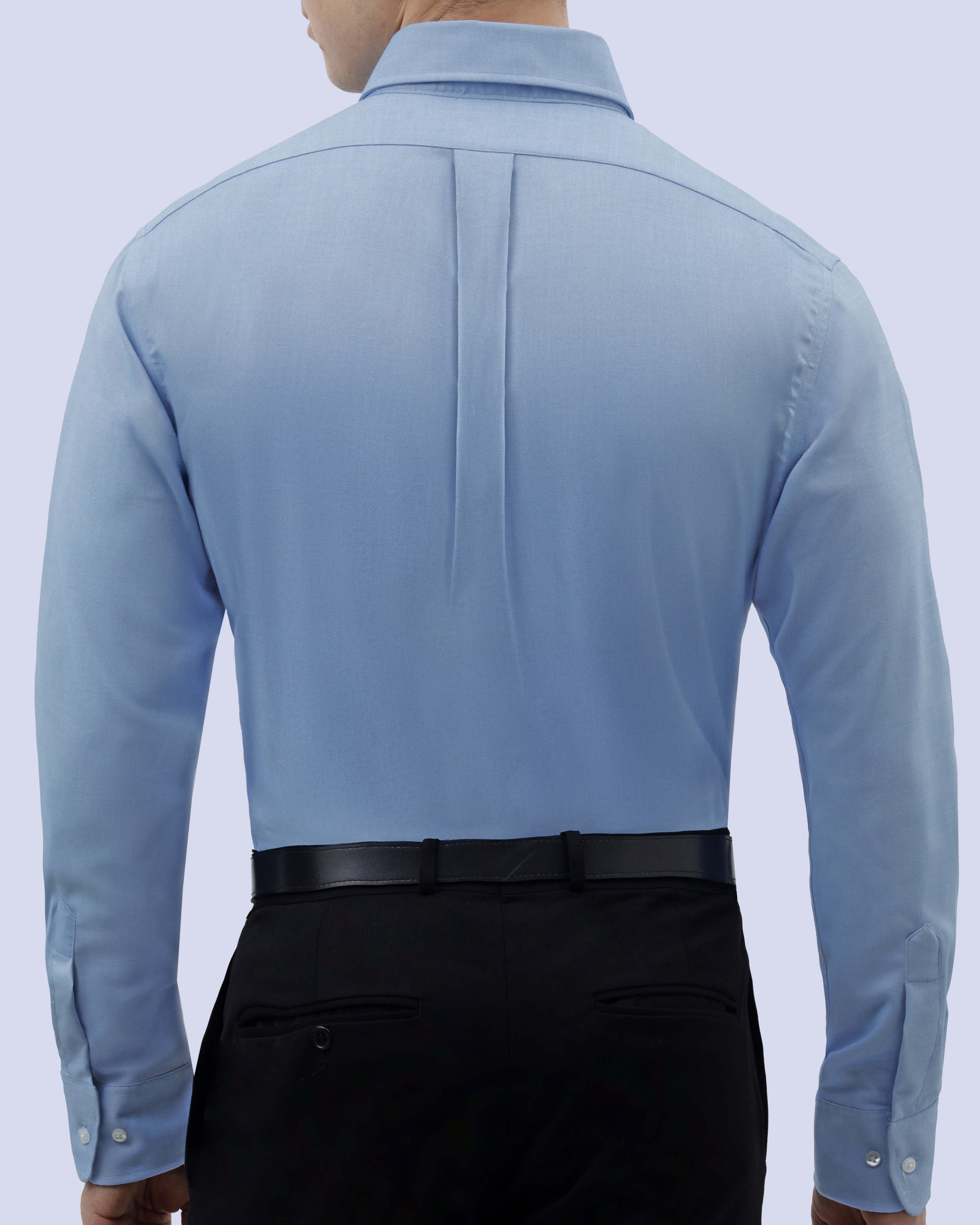 Camisa casual slim fit celeste oxford bambú stretch