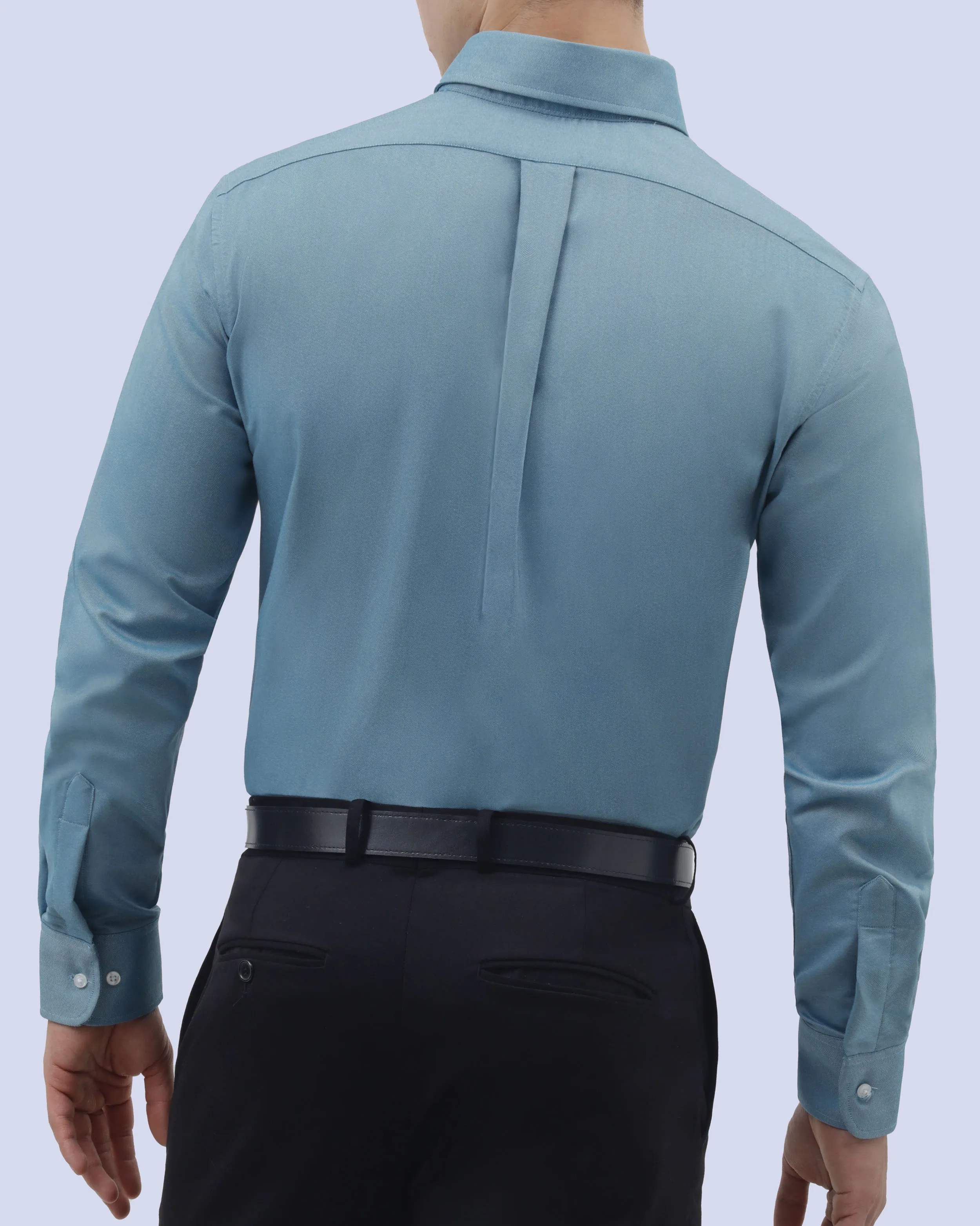 Camisa casual slim fit verde oxford bambú stretch