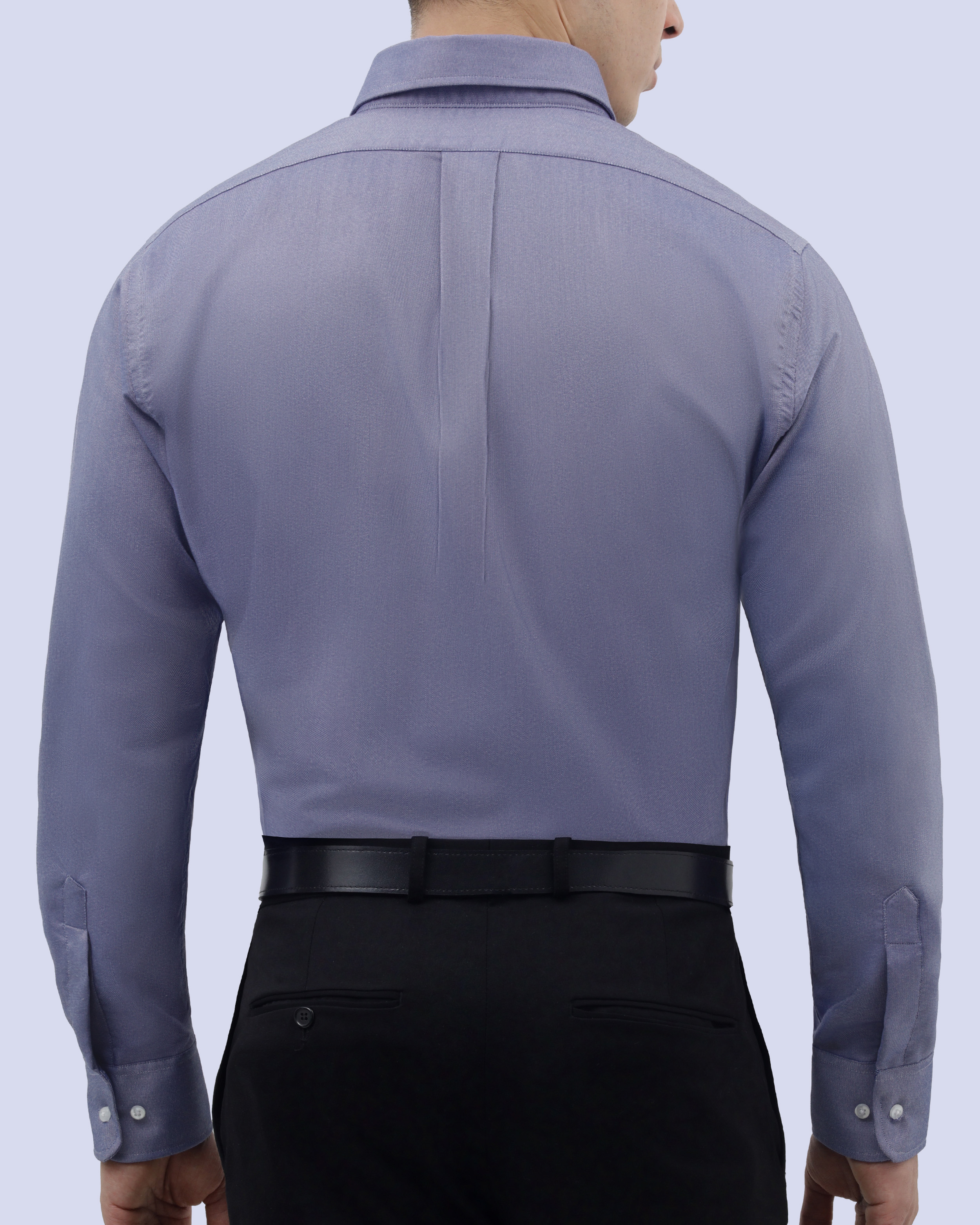 Camisa casual slim fit azul oxford bambú stretch