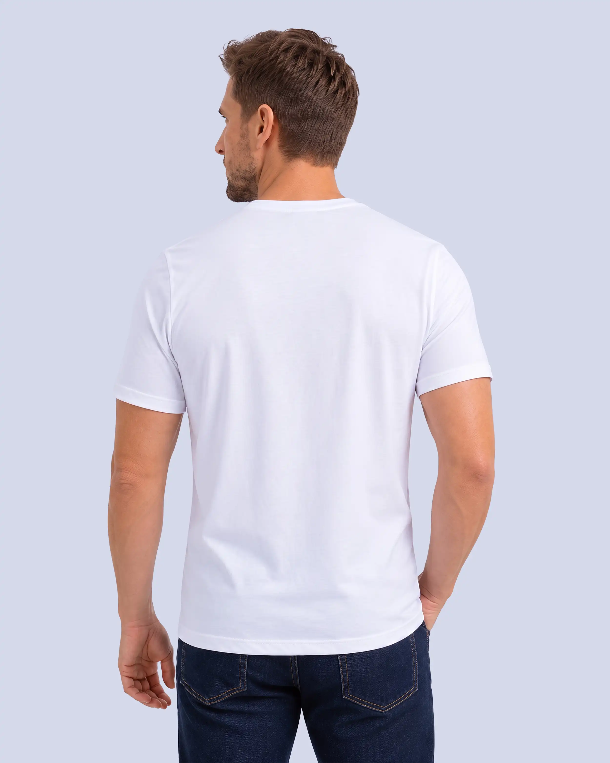 Camiseta cuello redondo lisa manga corta blanca