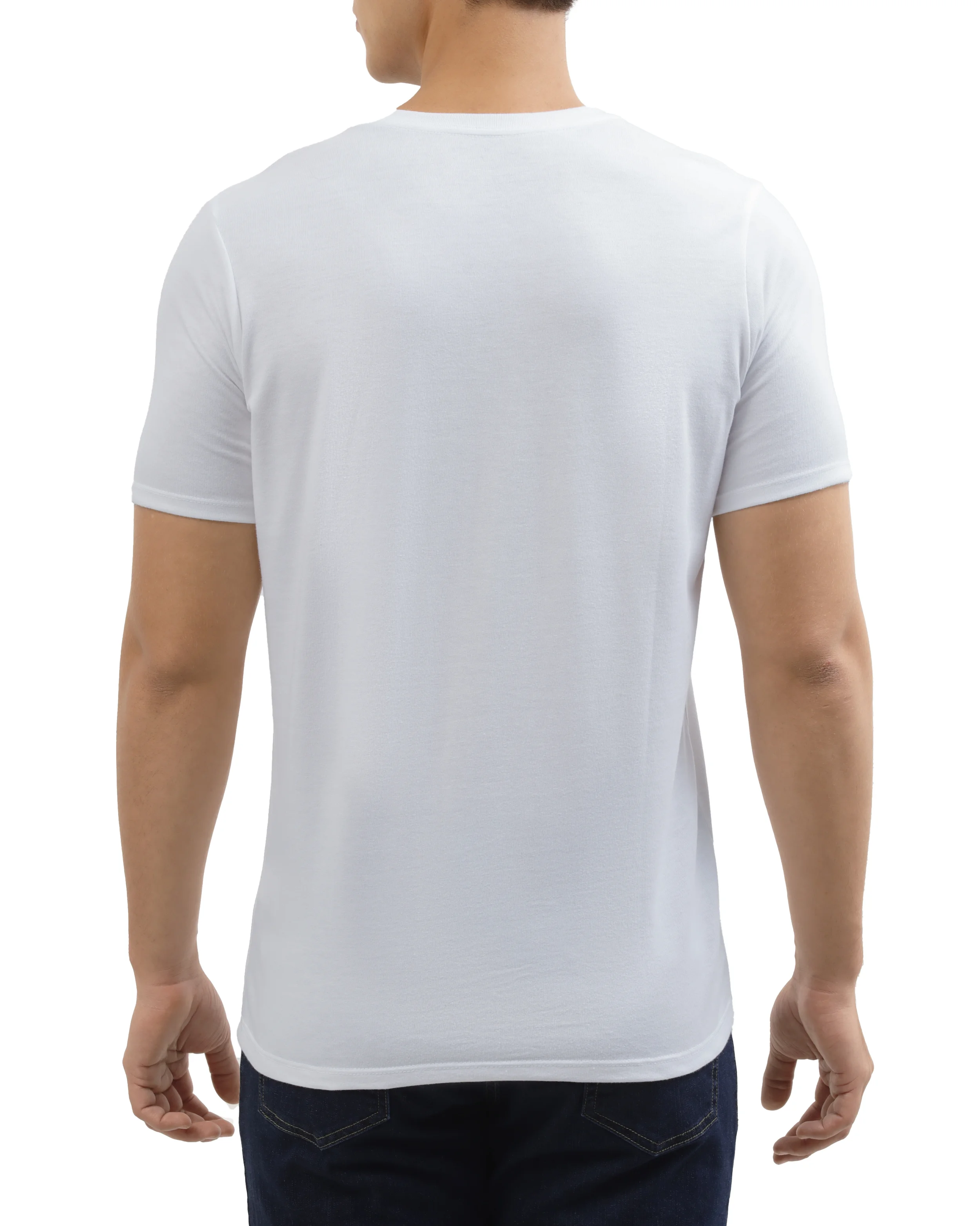 Camiseta cuello redondo lisa manga corta blanca
