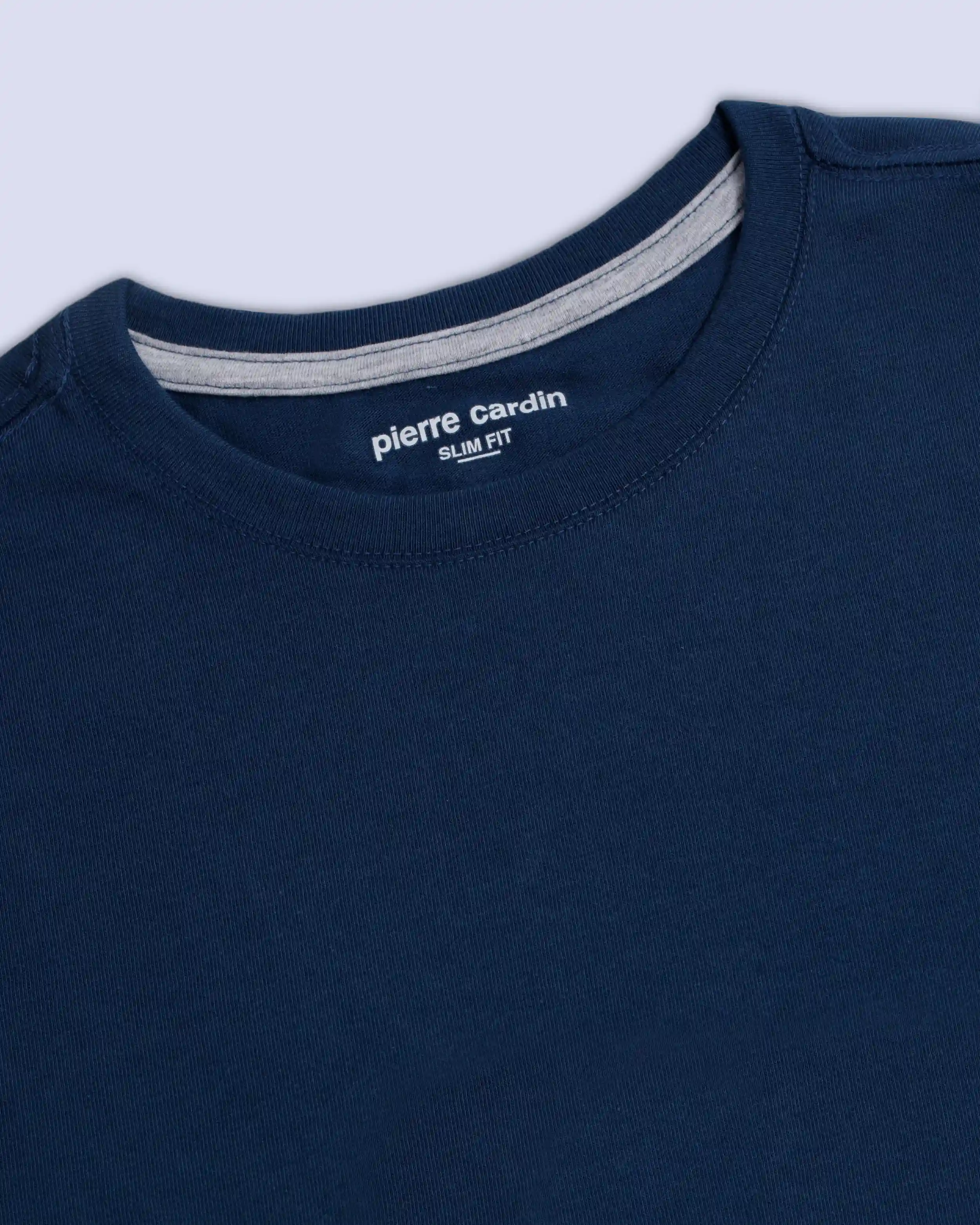 Camiseta cuello redondo lisa manga corta navy