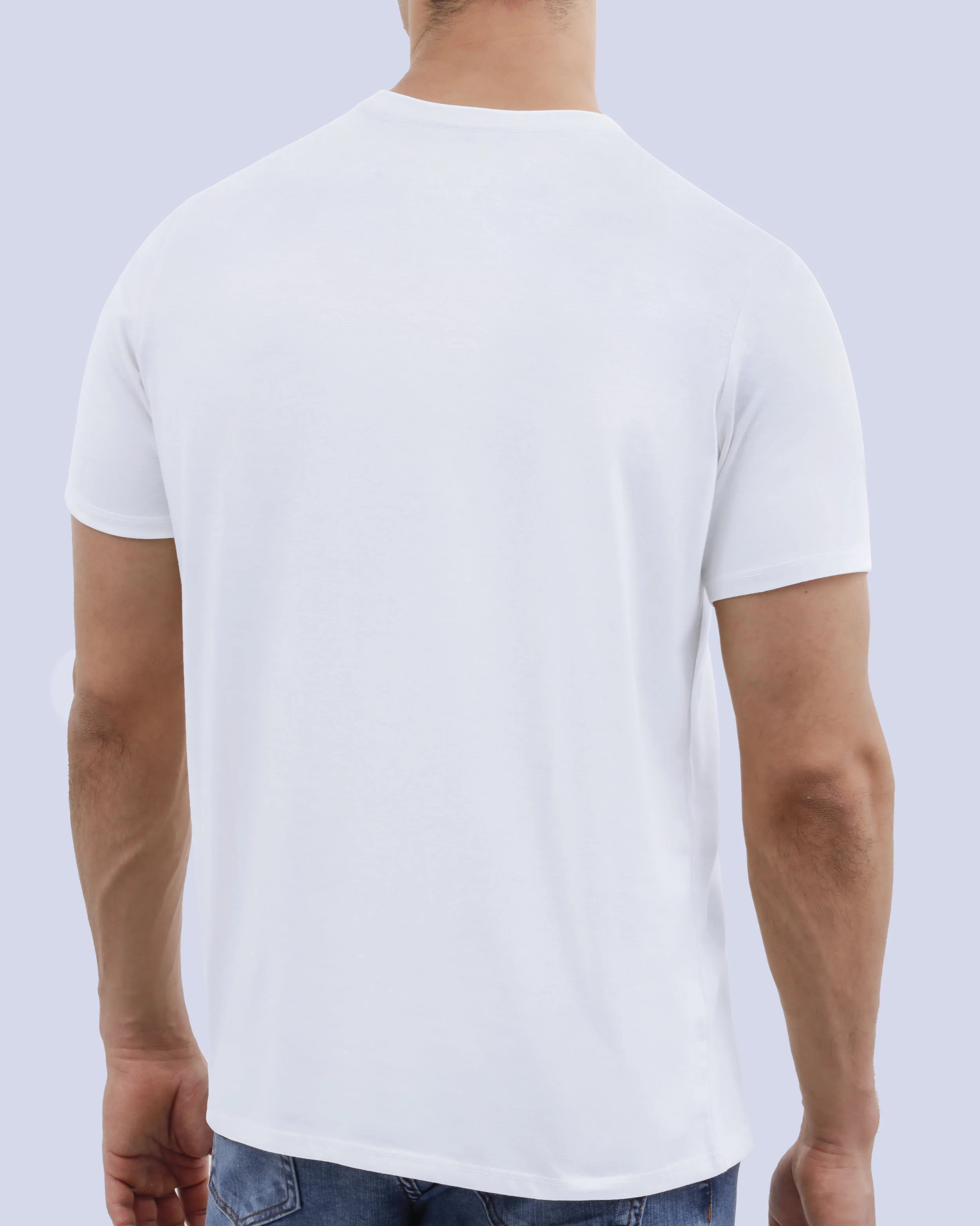 Camiseta cuello redondo lisa manga corta blanca