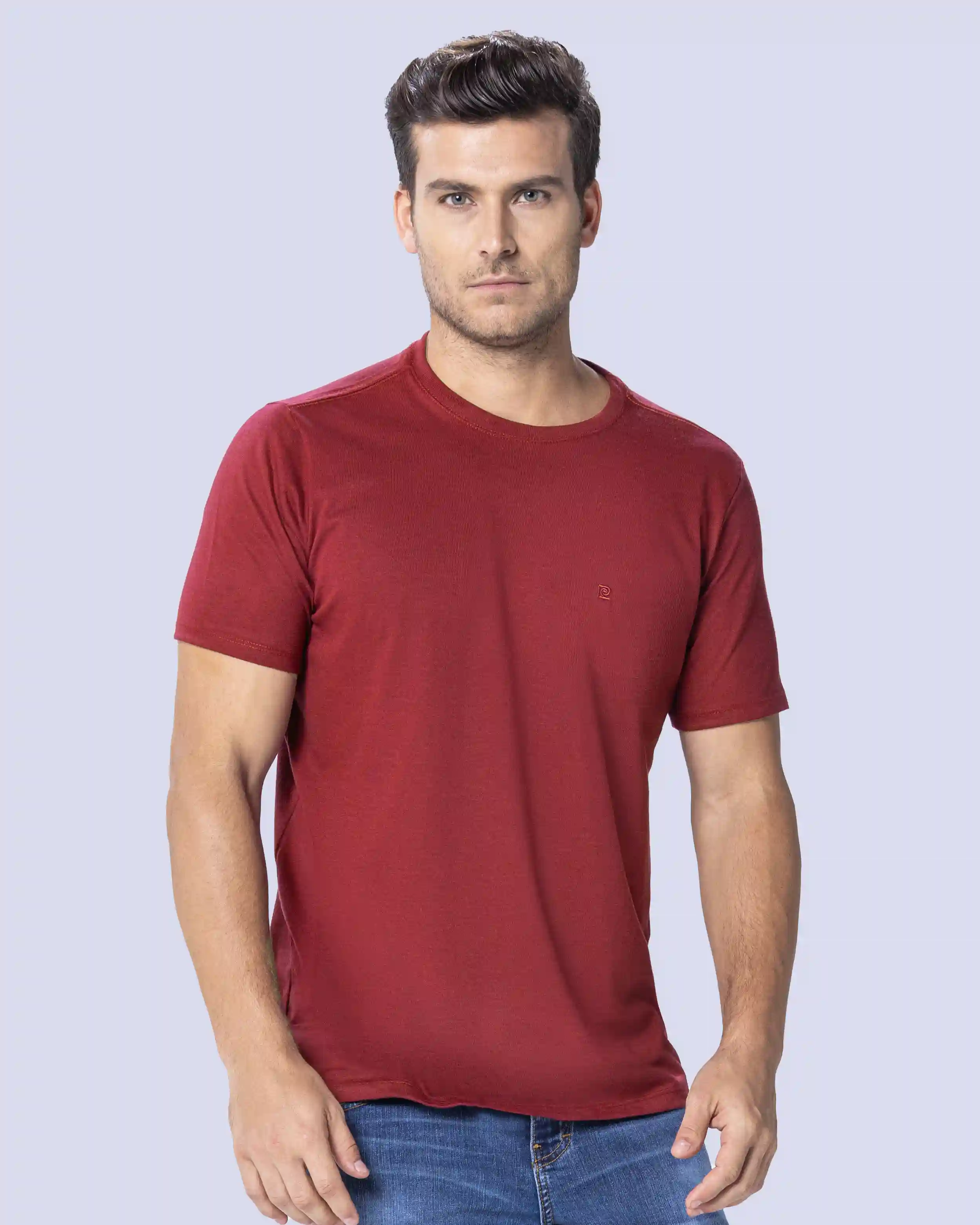 Camiseta cuello redondo lisa manga corta roja