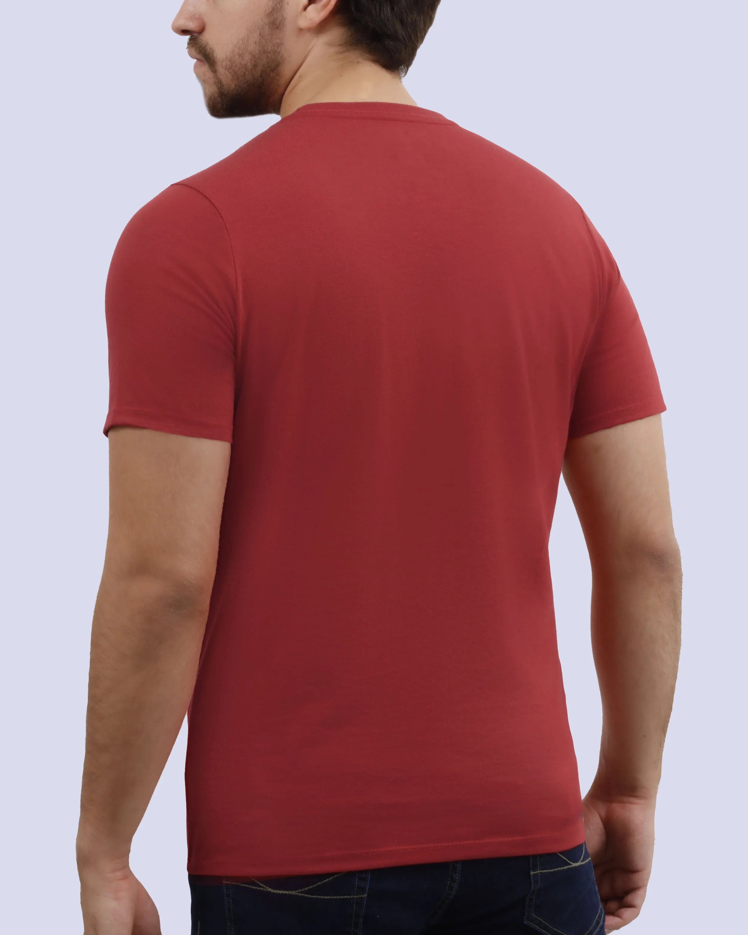 Camiseta cuello redondo lisa manga corta roja