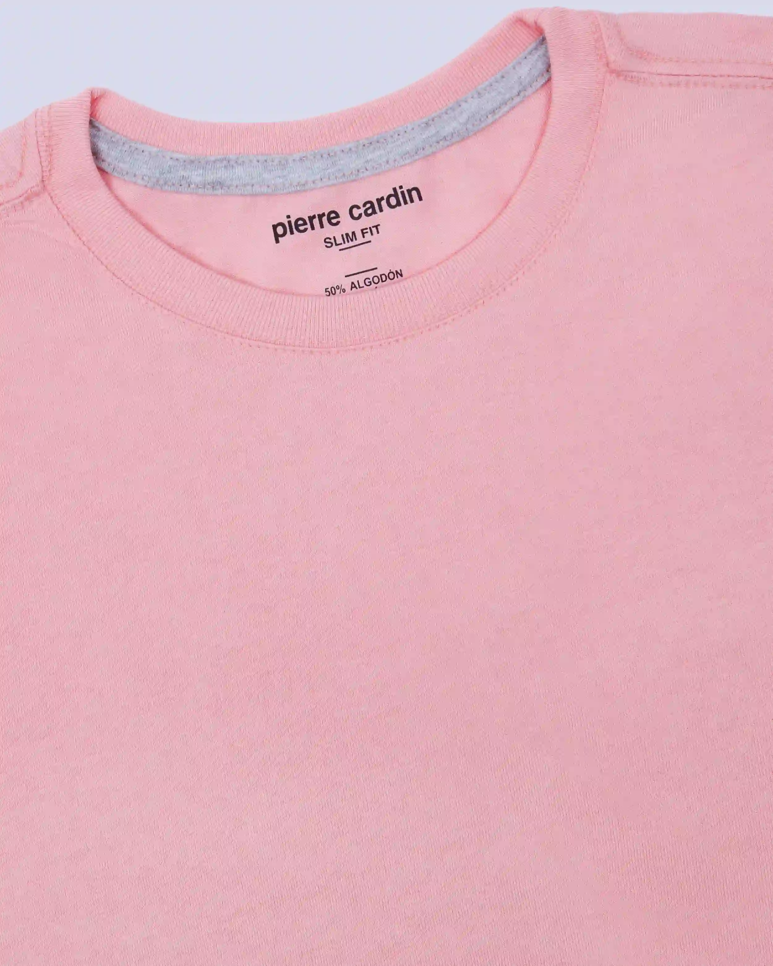 Camiseta cuello redondo lisa manga corta rosada