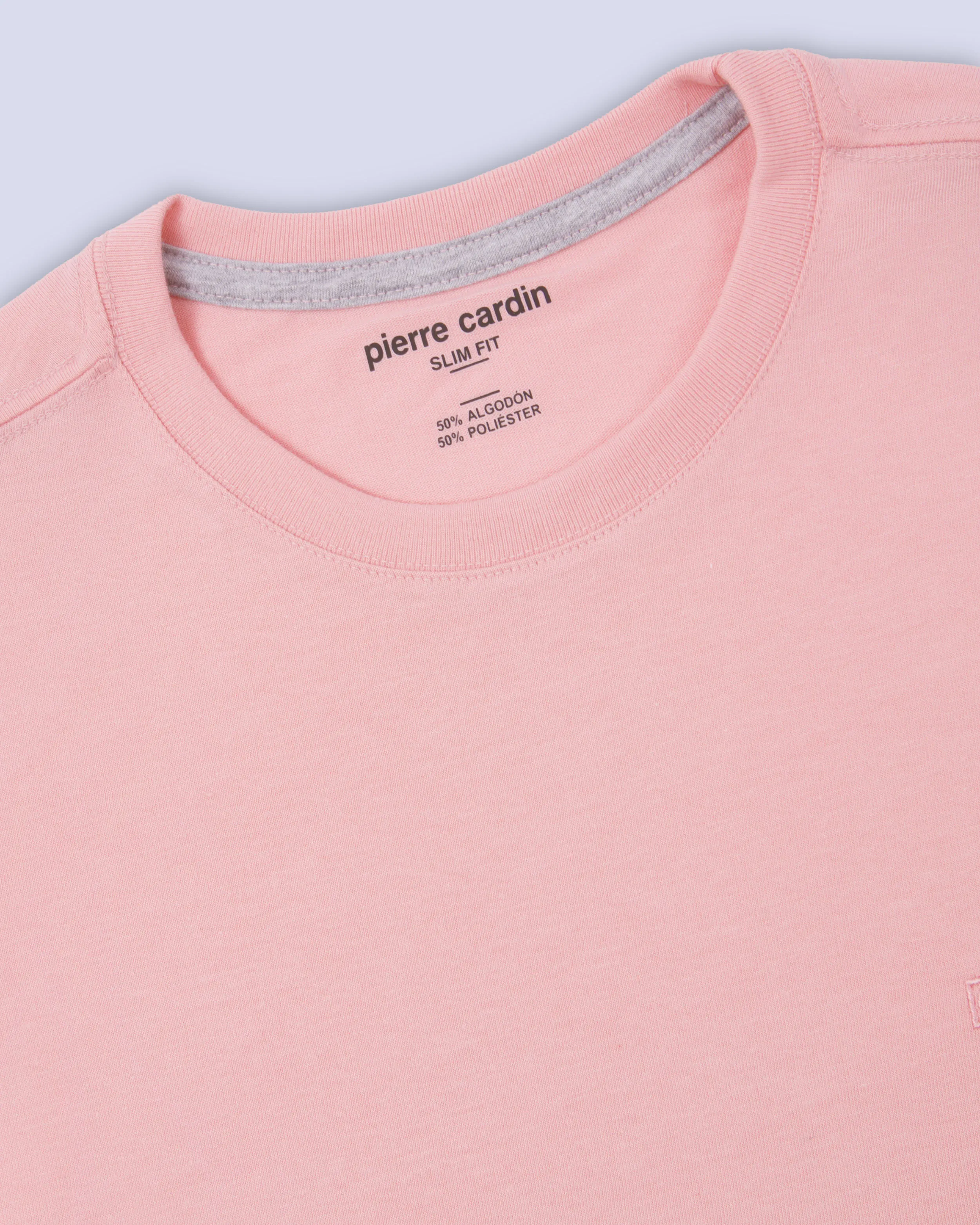 Camiseta cuello redondo lisa manga corta rosada