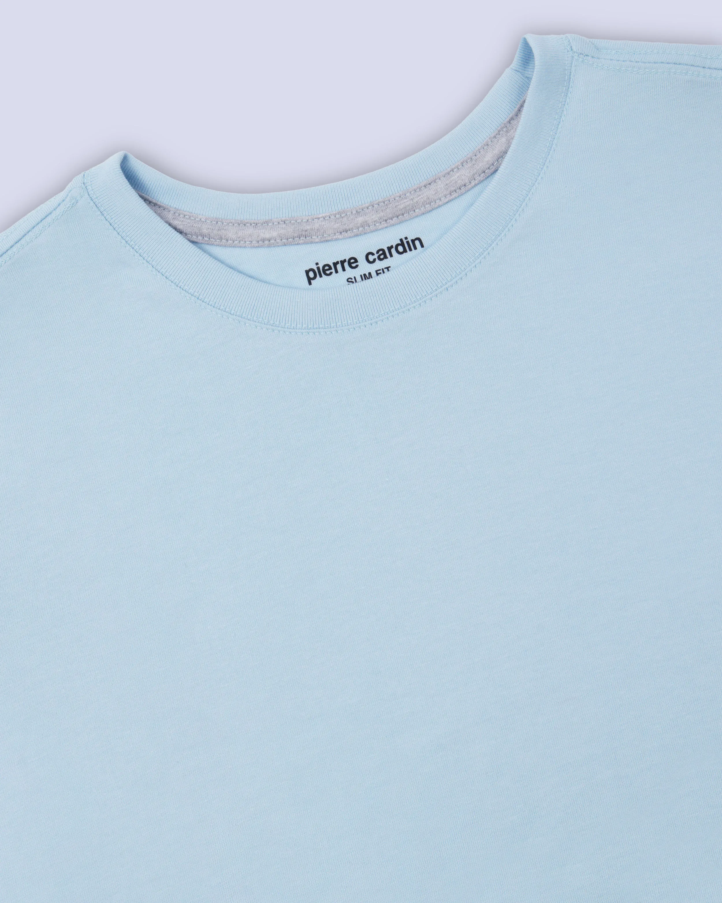 Camiseta cuello redondo lisa manga corta celeste