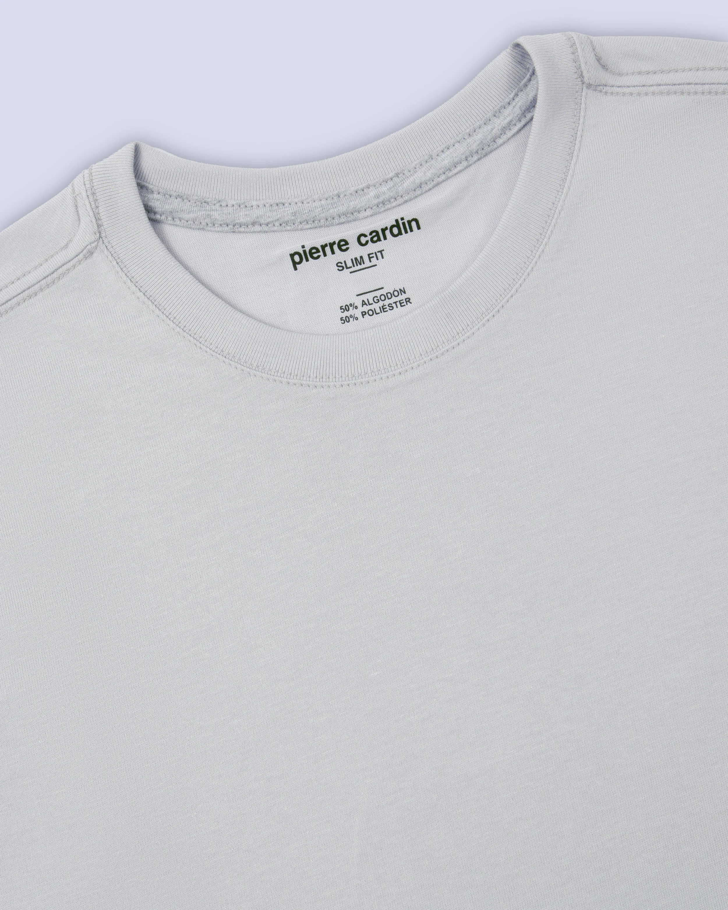 Camiseta cuello redondo lisa manga corta gris