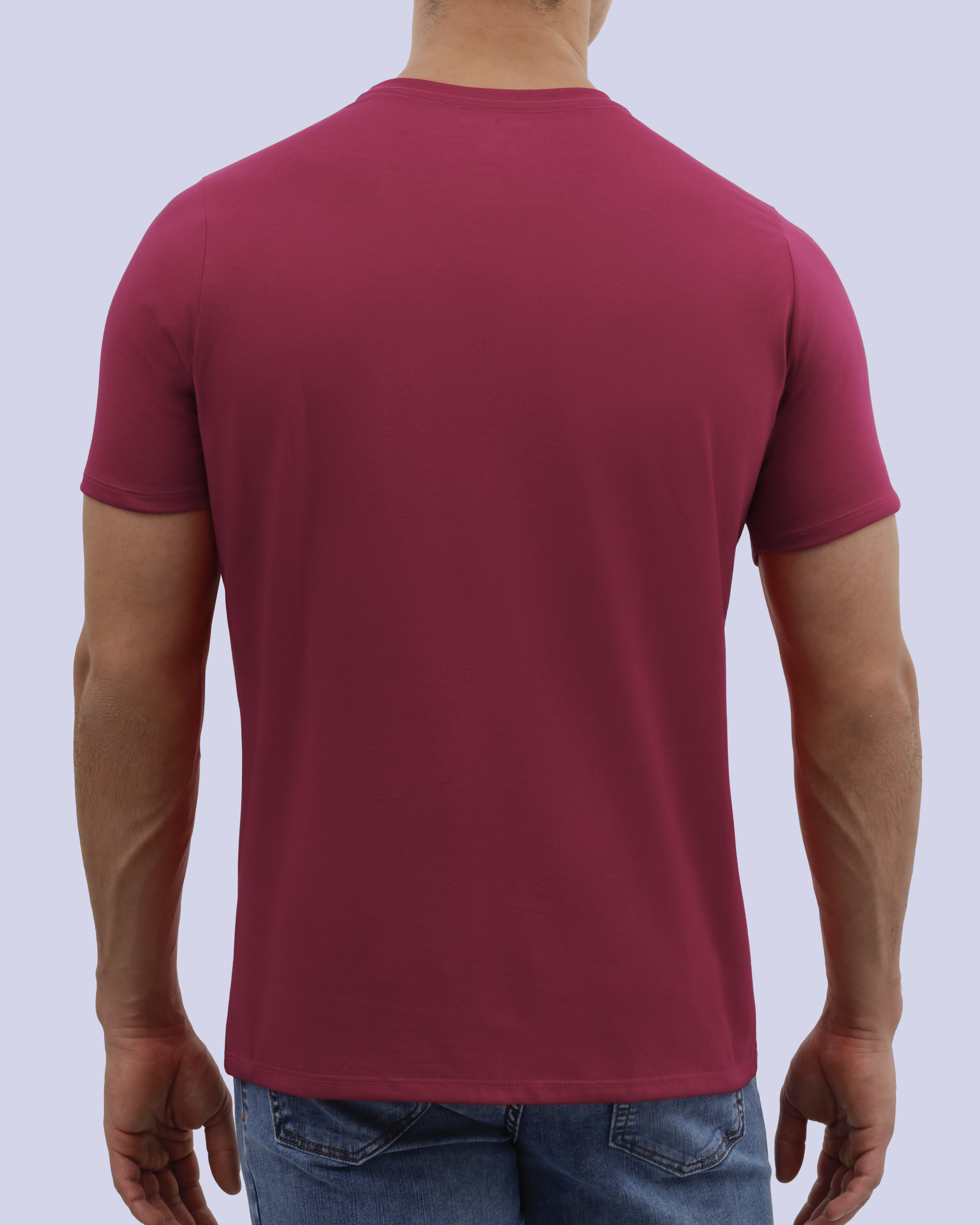 Camiseta cuello redondo lisa manga corta rosada