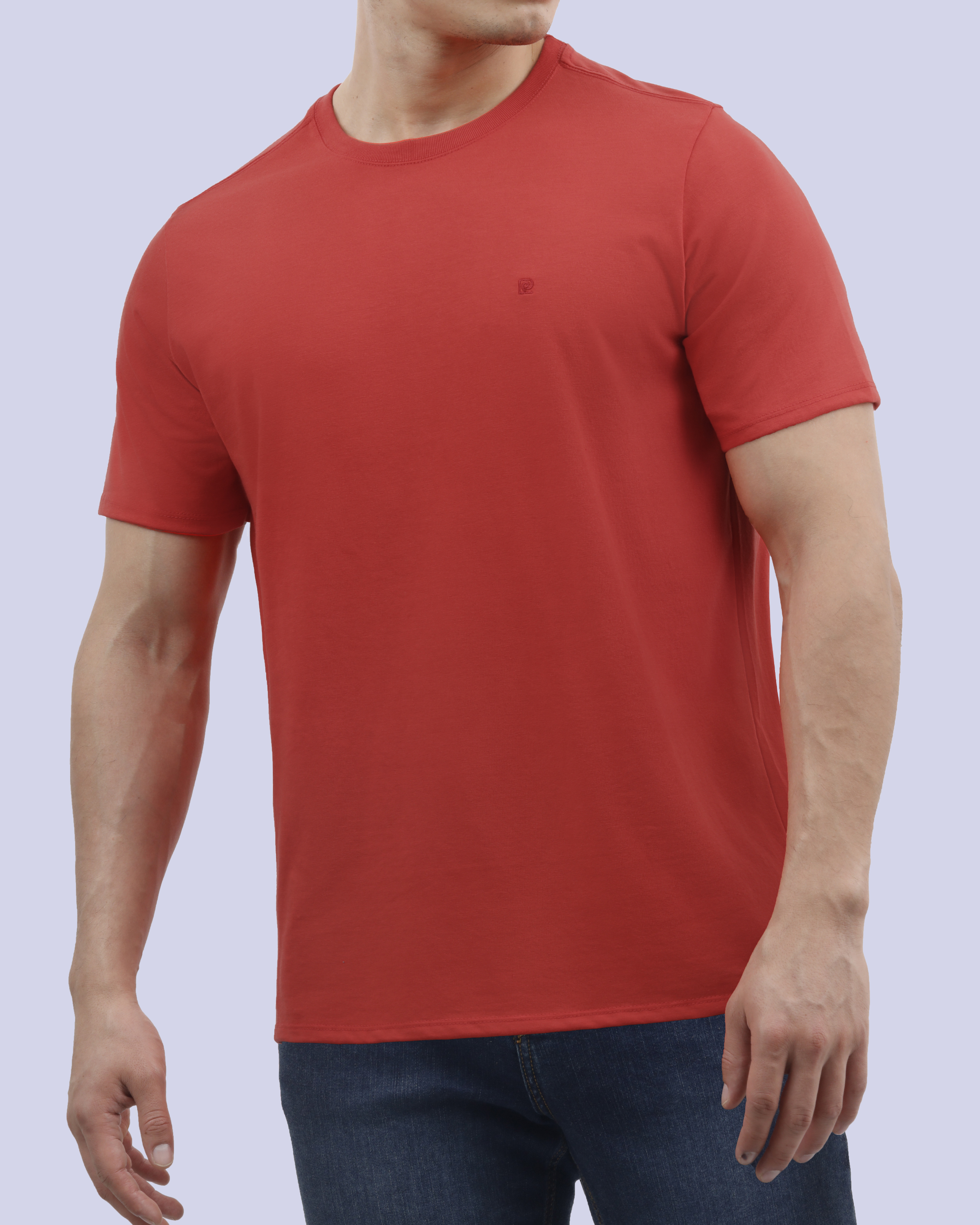 Camiseta cuello redondo lisa manga corta roja