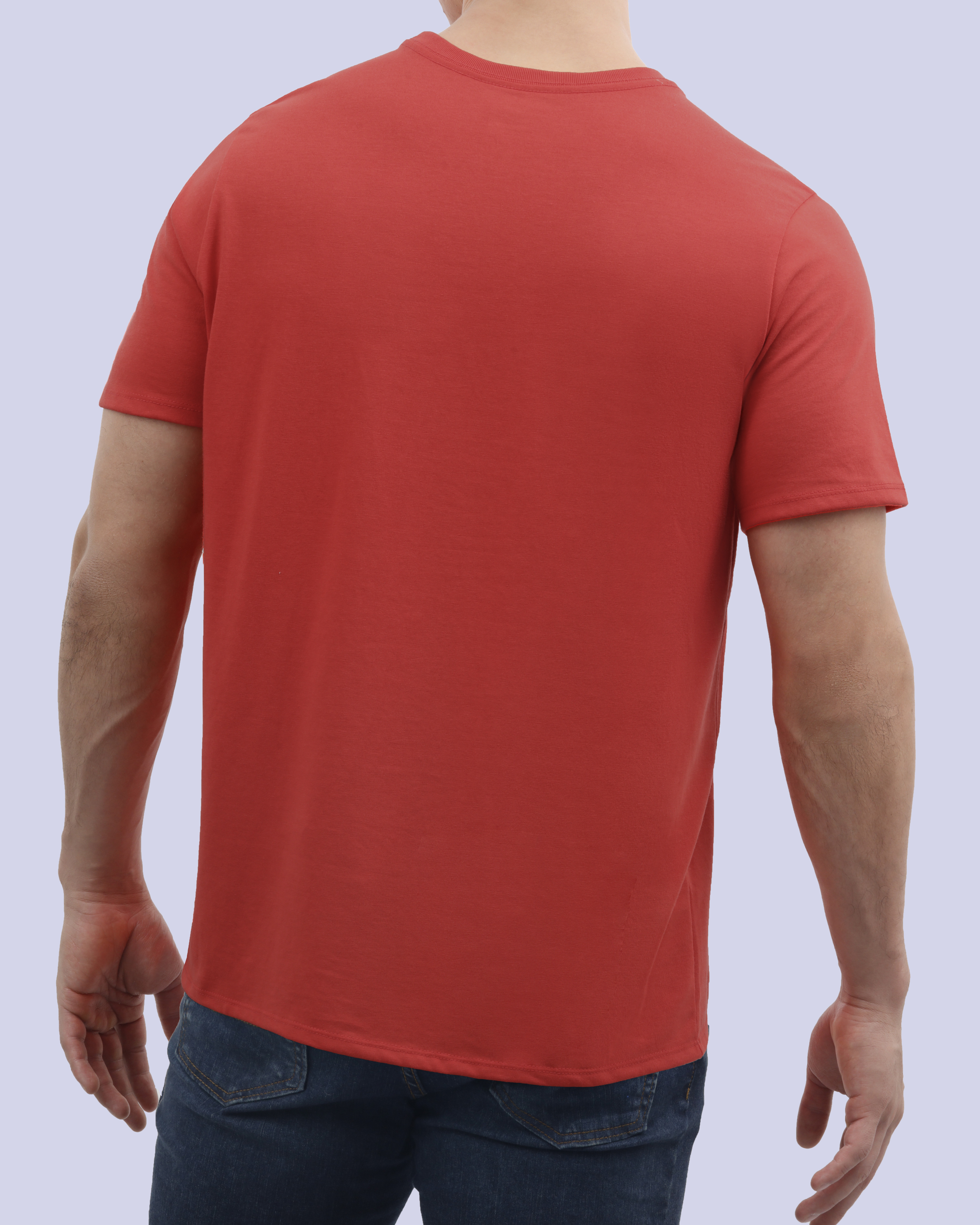 Camiseta cuello redondo lisa manga corta roja