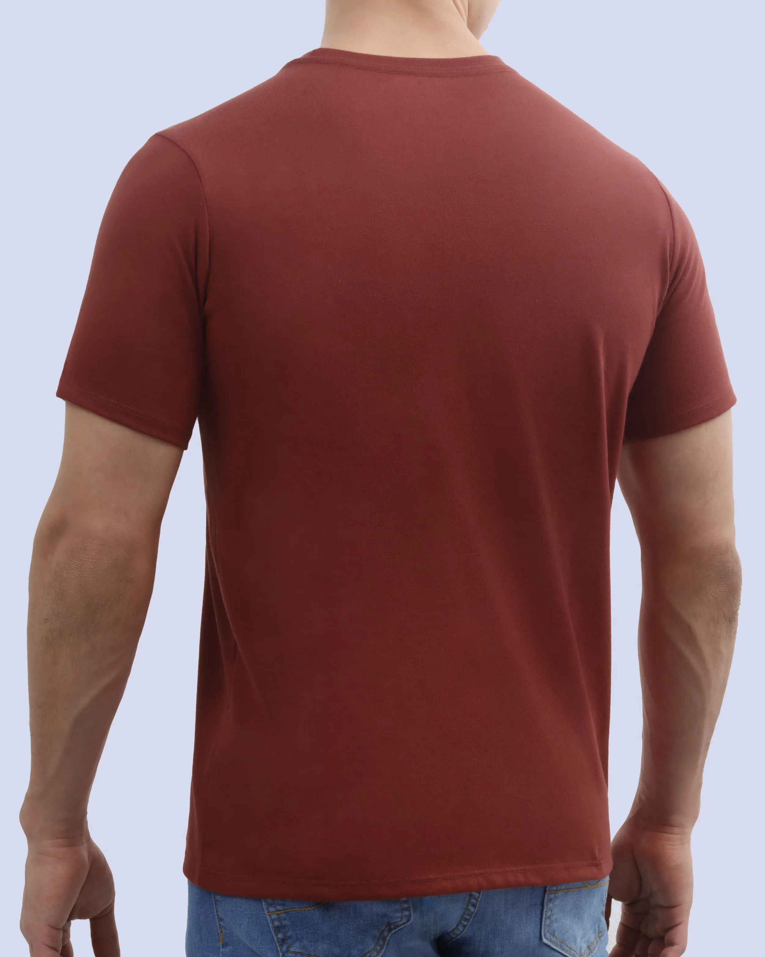 Camiseta cuello redondo lisa manga corta roja
