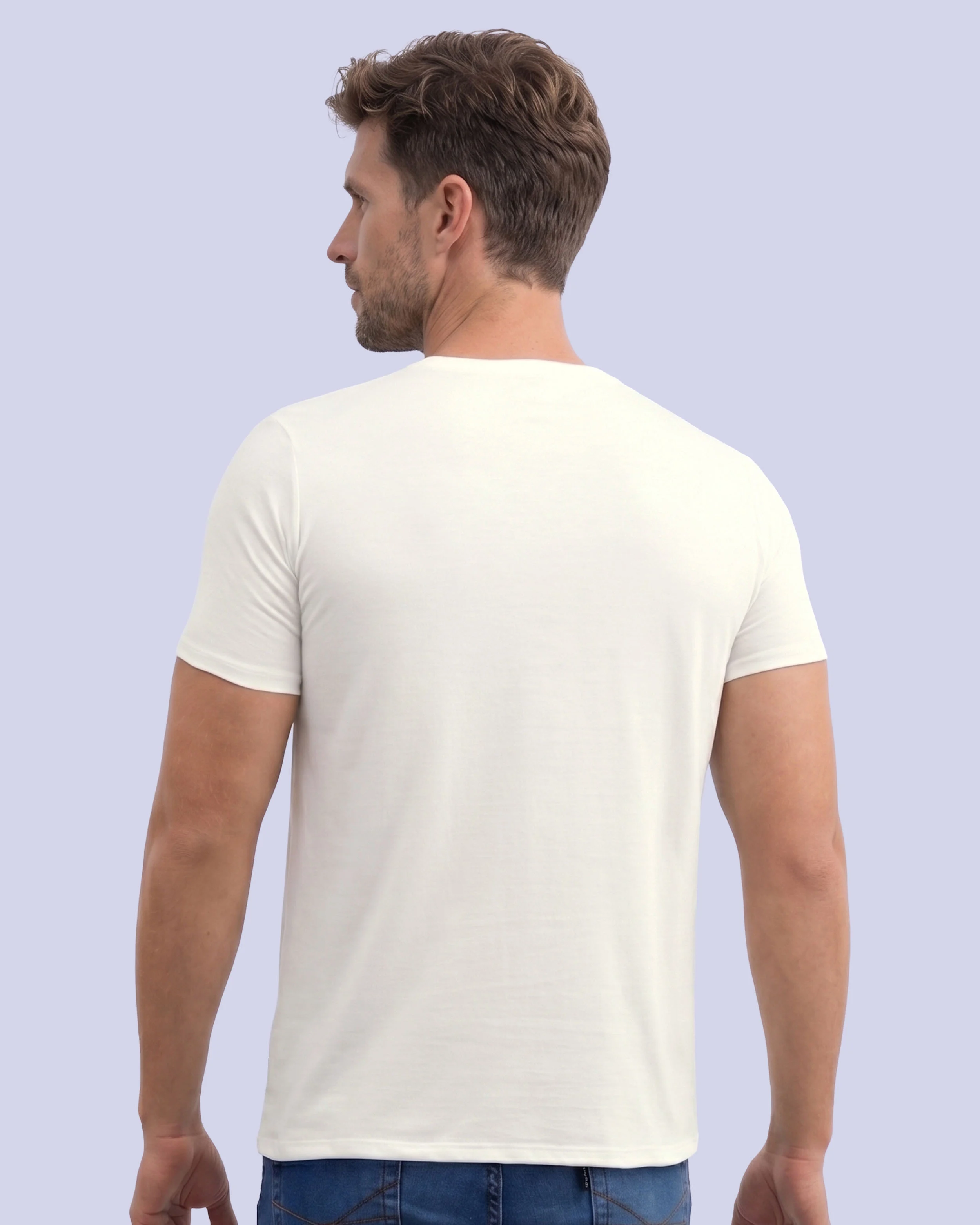 Camiseta cuello redondo lisa manga corta blanca