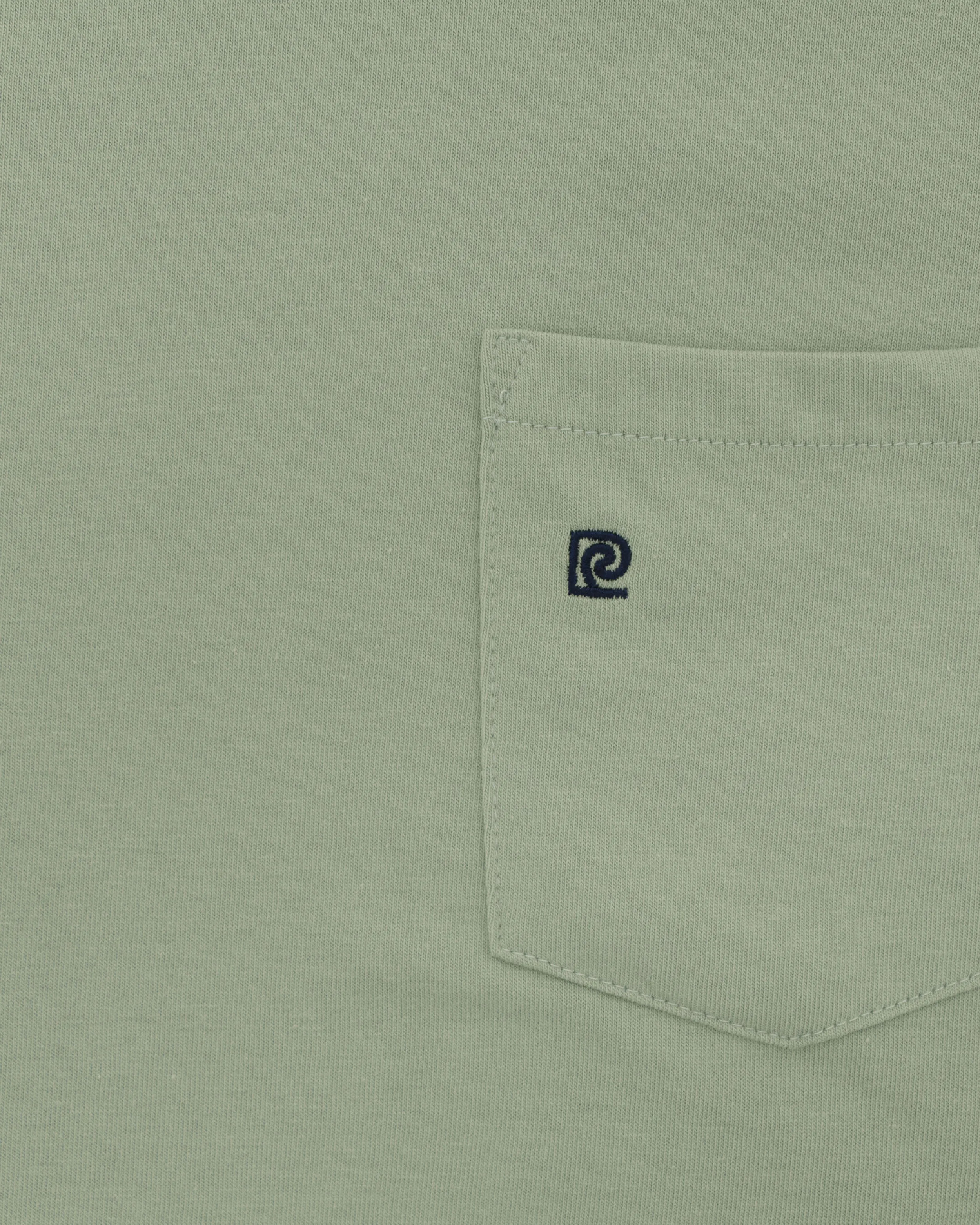 Camiseta cuello redondo lisa manga corta verde