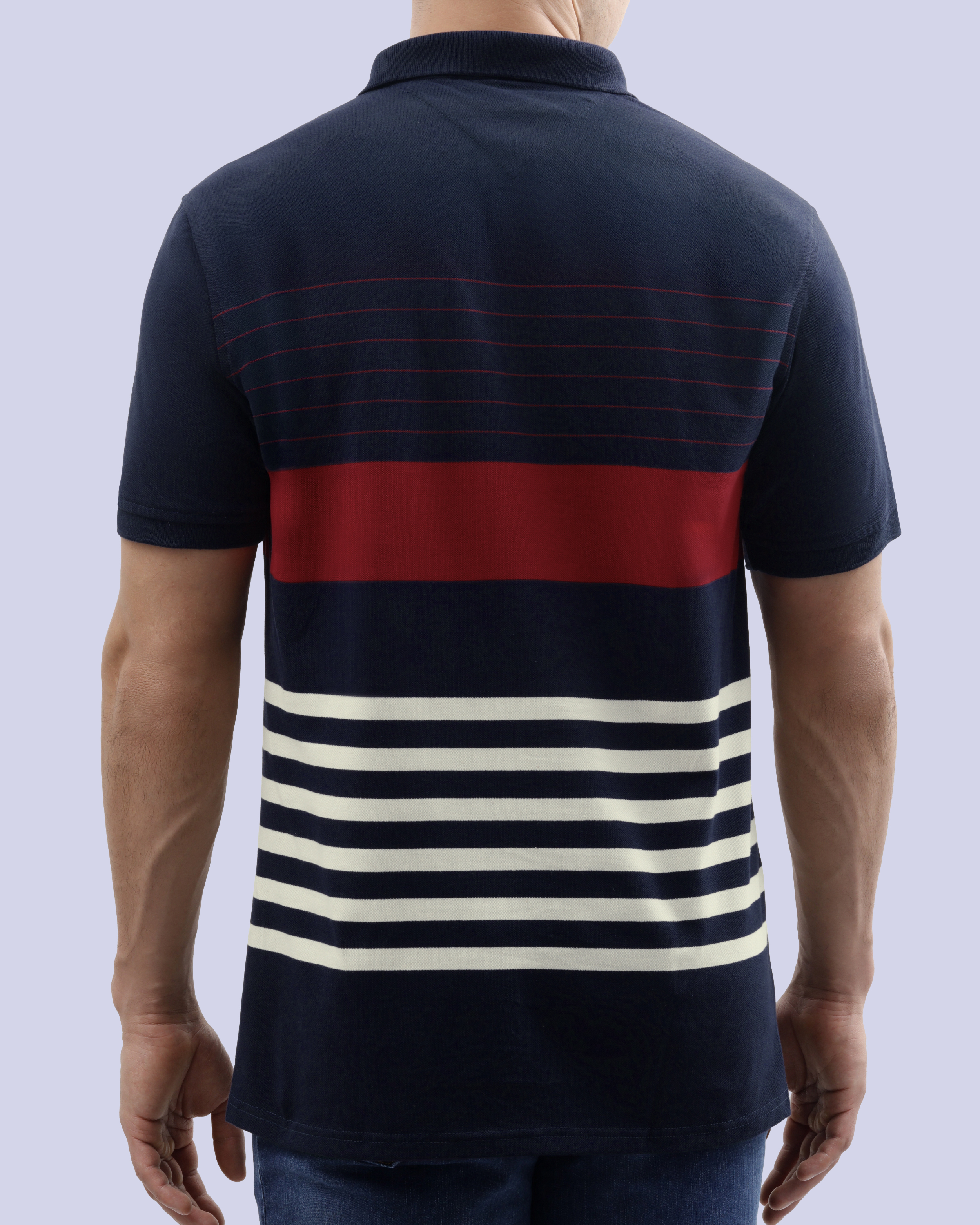 Camisa sport rayadas slim fit manga corta multicolor