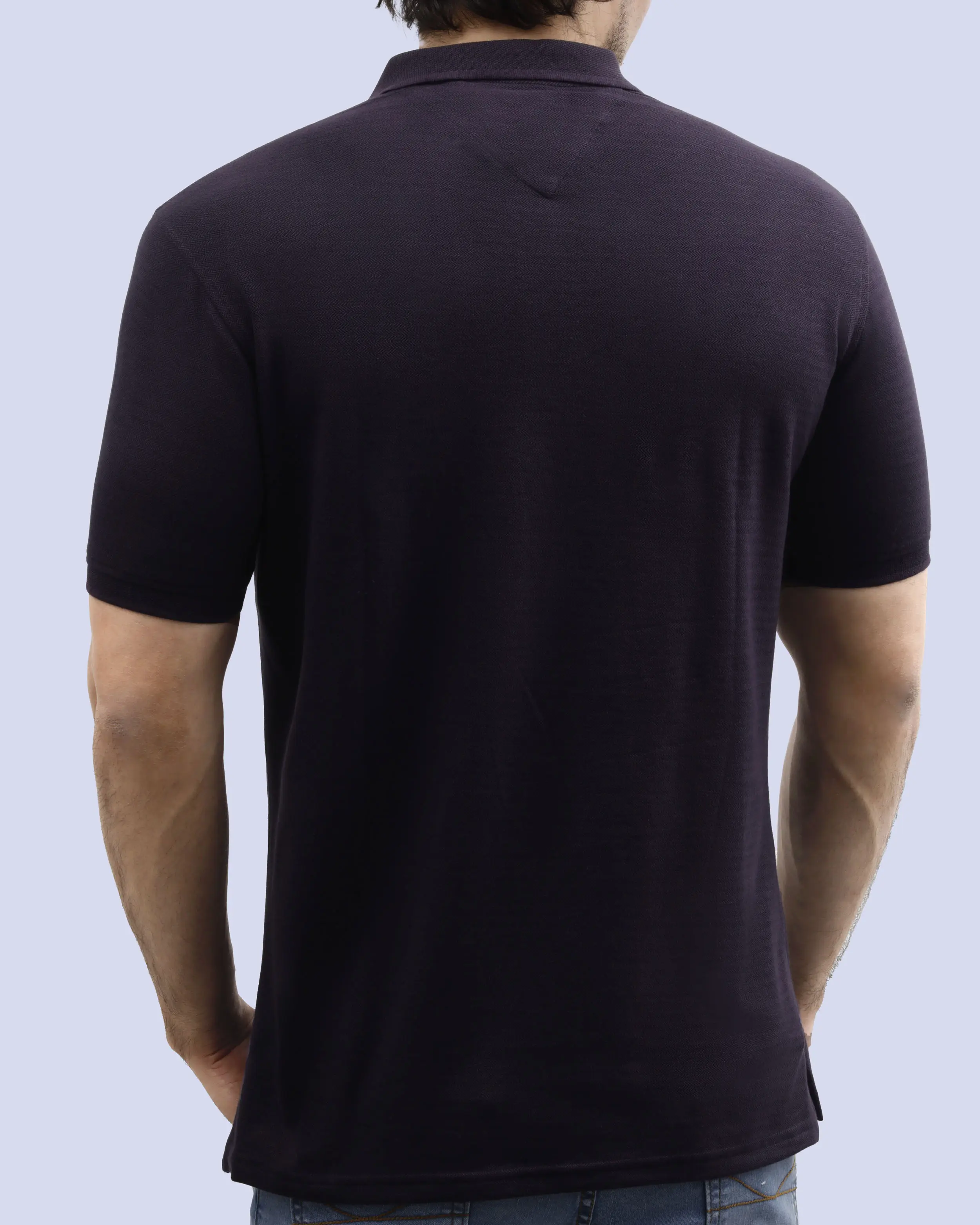 Camisa sport diseño slim fit manga corta morada