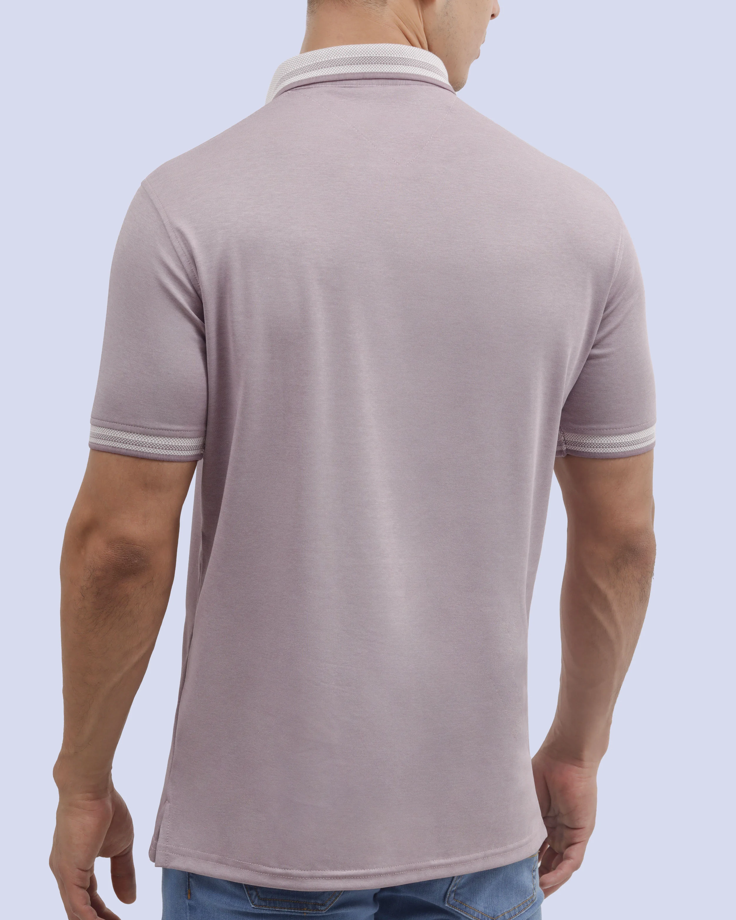 Camisa sport diseño slim fit manga corta morada