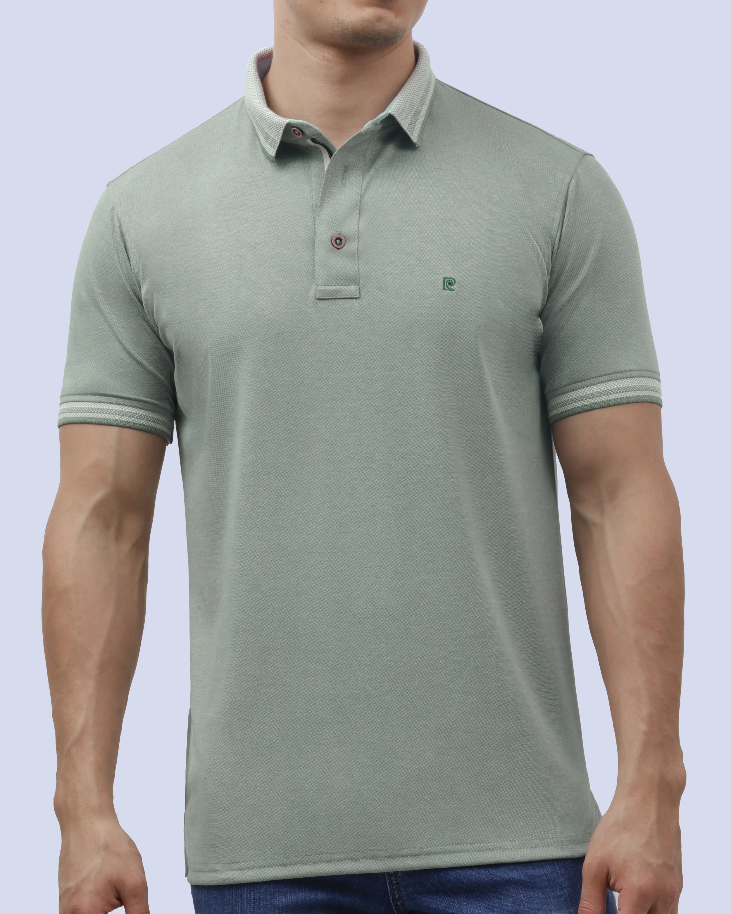 Camisa sport diseño slim fit manga corta verde