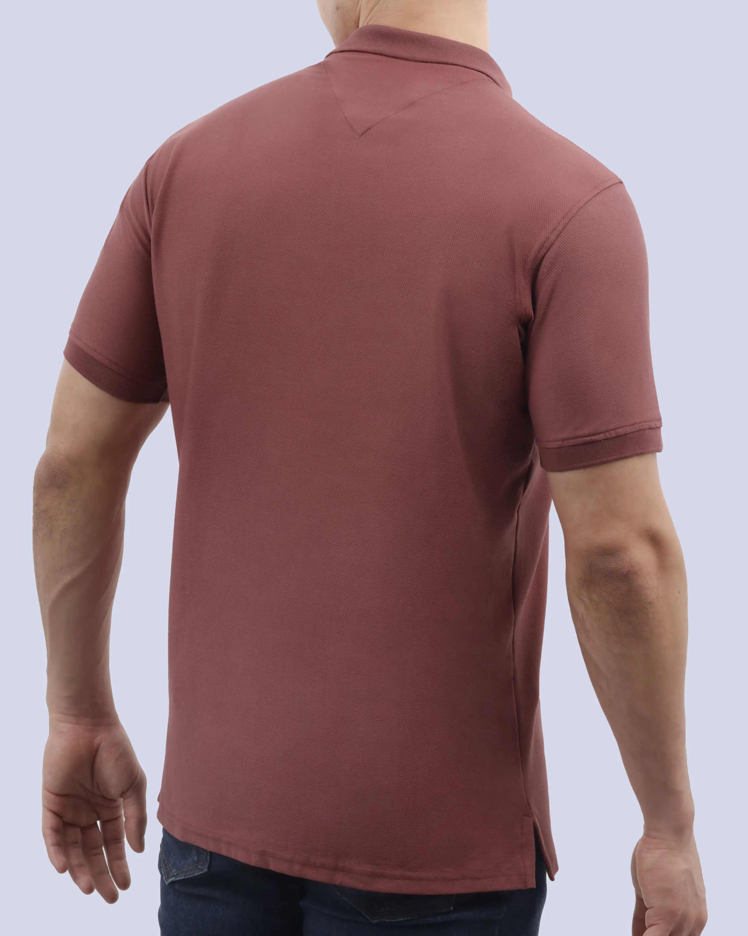 Camisa sport diseño slim fit manga corta vino