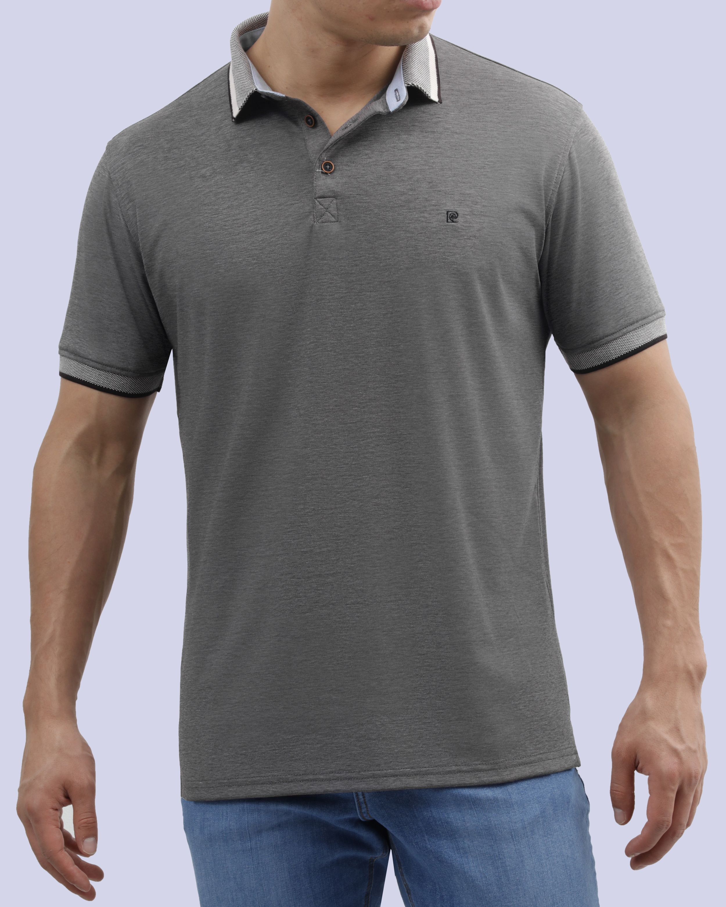 Camisa sport diseño slim fit manga corta gris