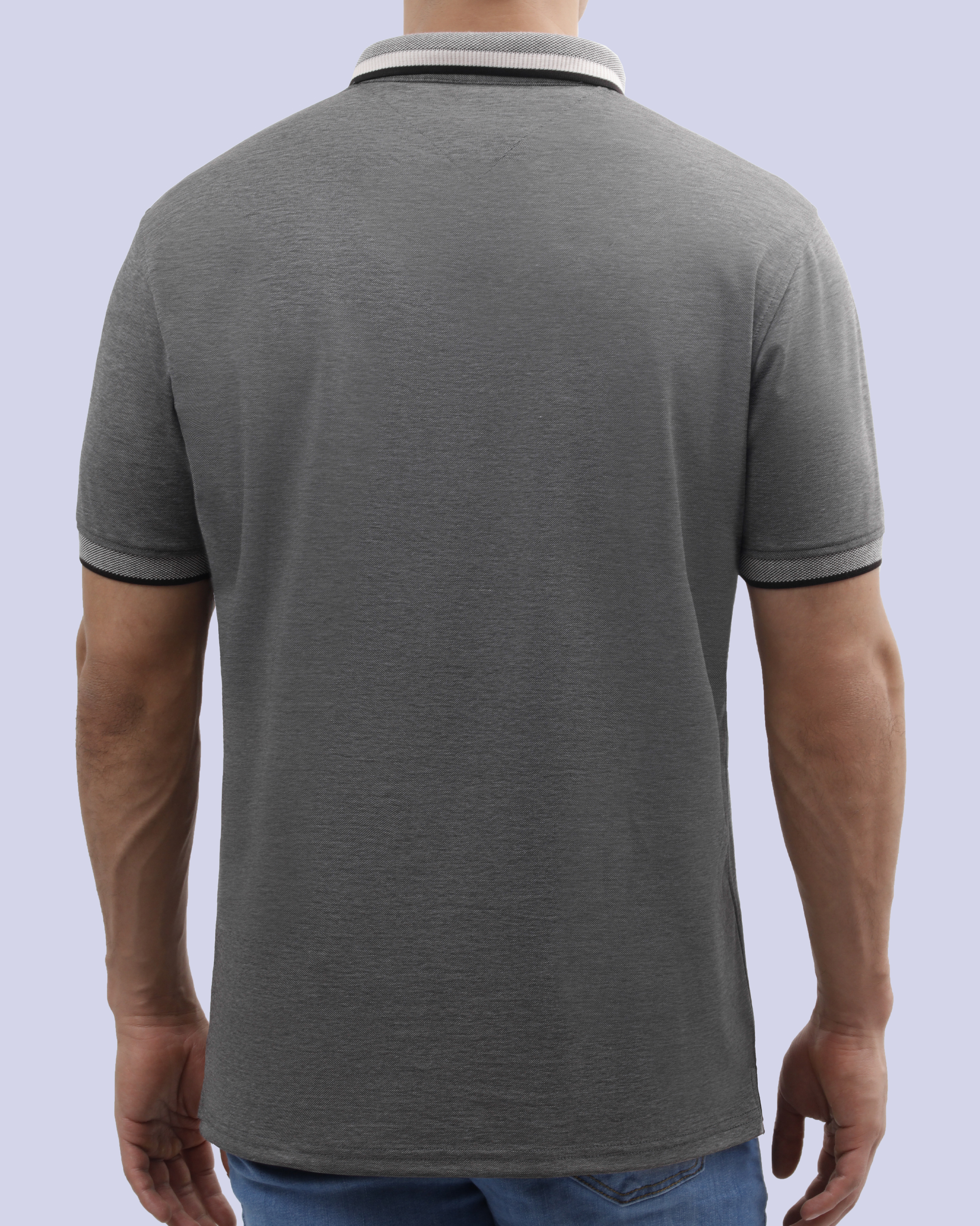 Camisa sport diseño slim fit manga corta gris