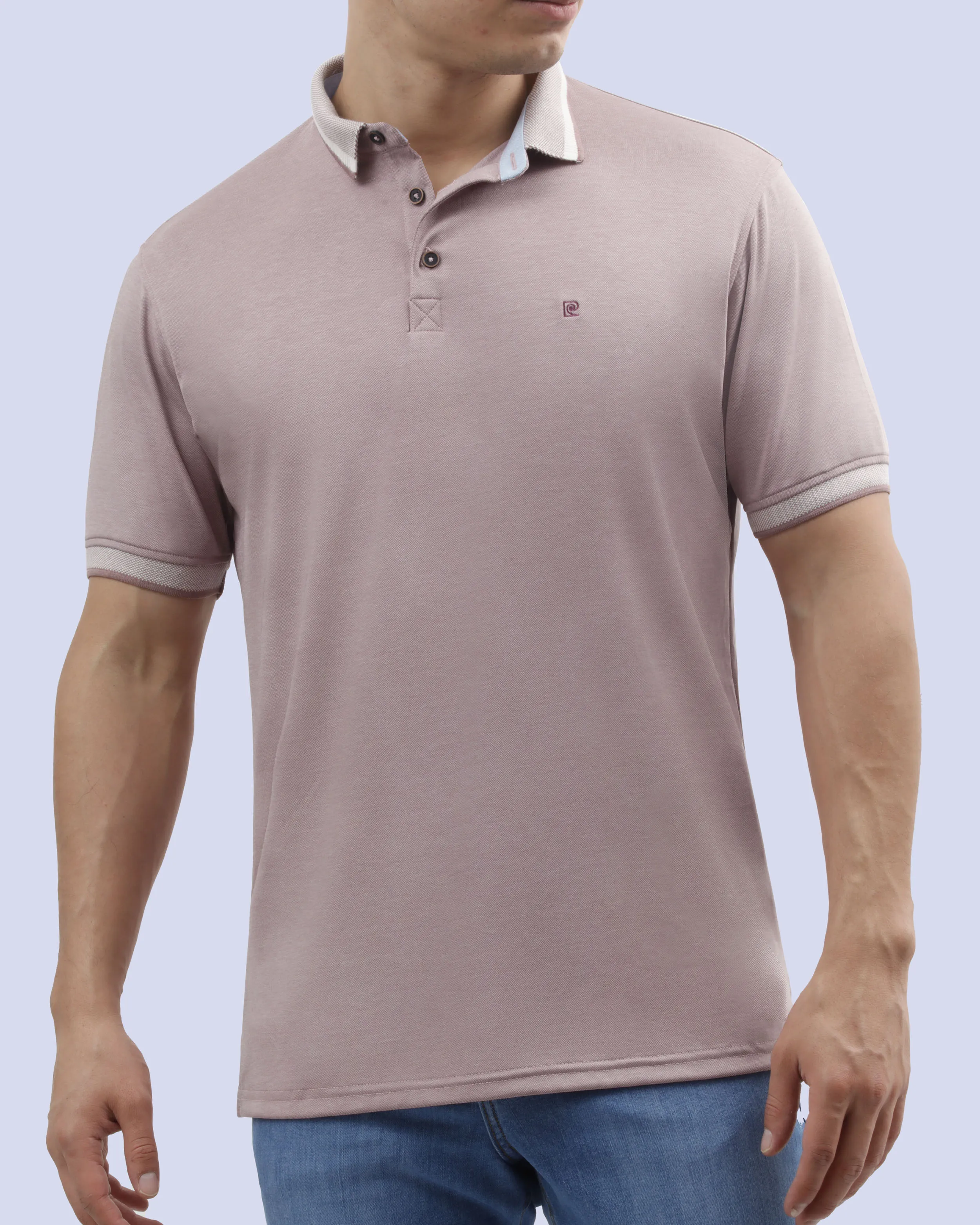 Camisa sport diseño slim fit manga corta vino