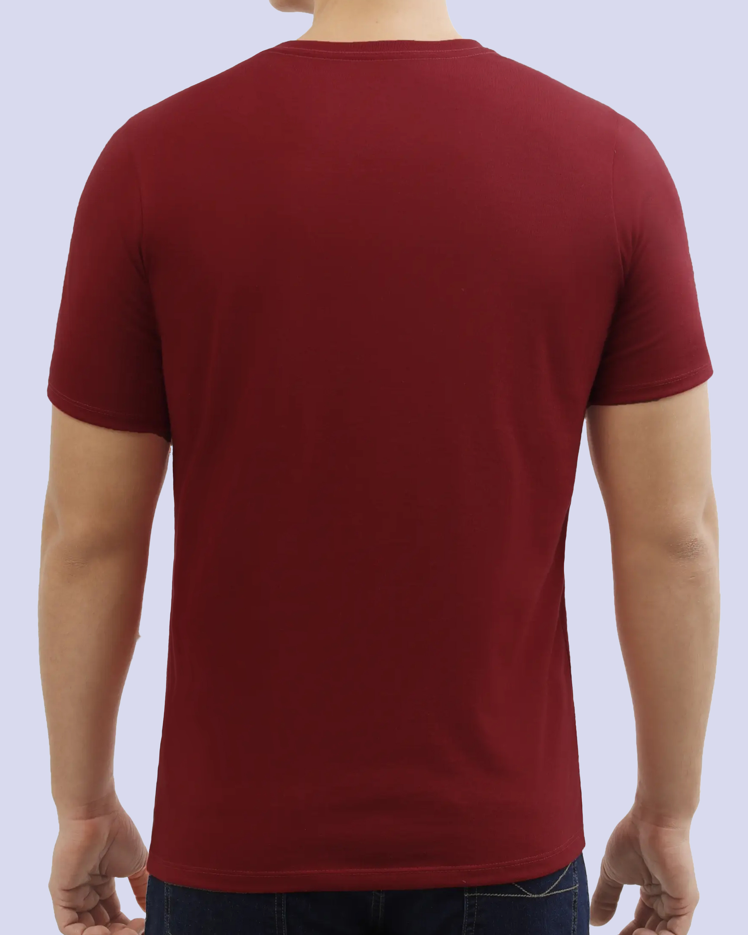 Camiseta cuello v lisa manga corta roja