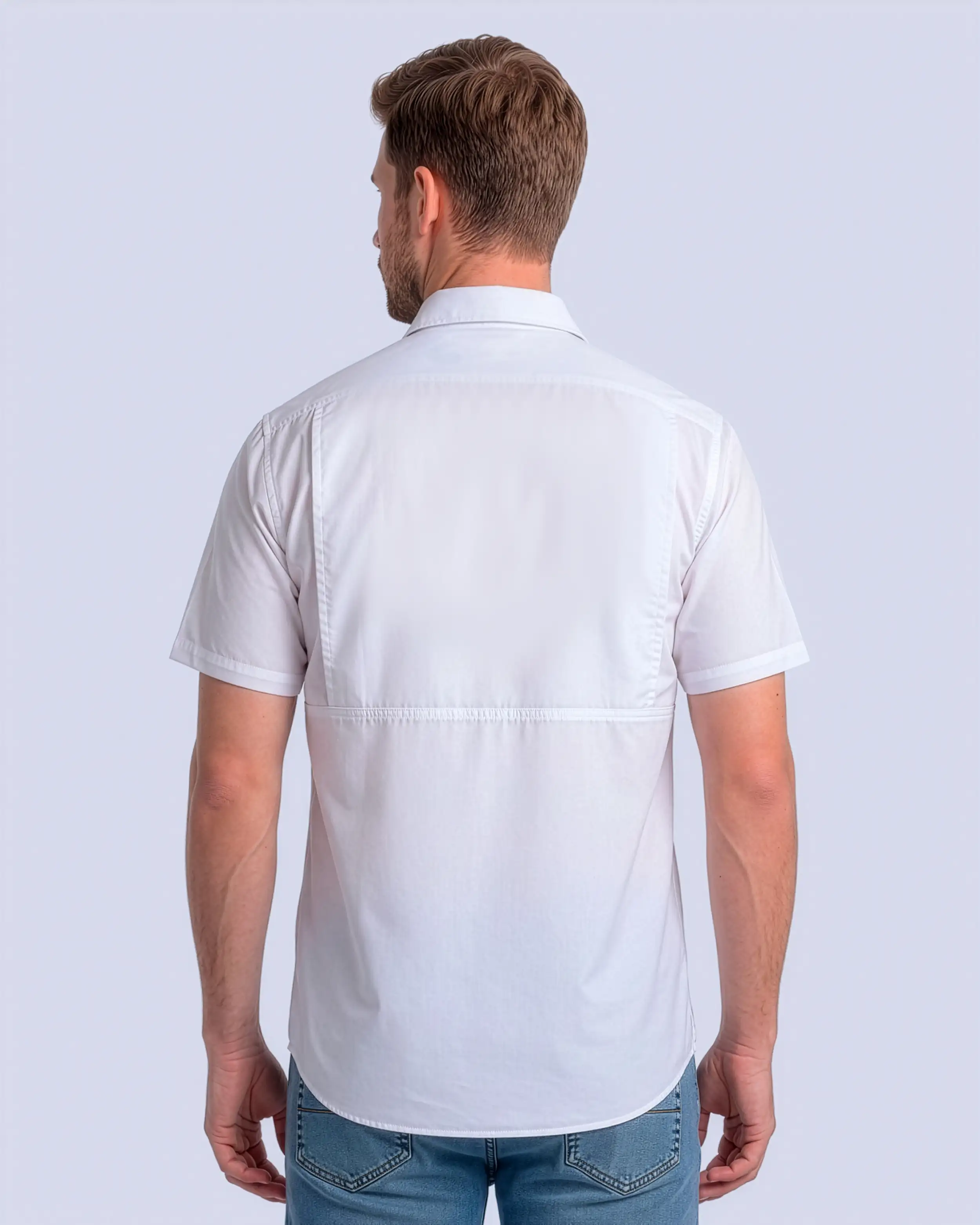 Camisa casual manga corta performance blanca