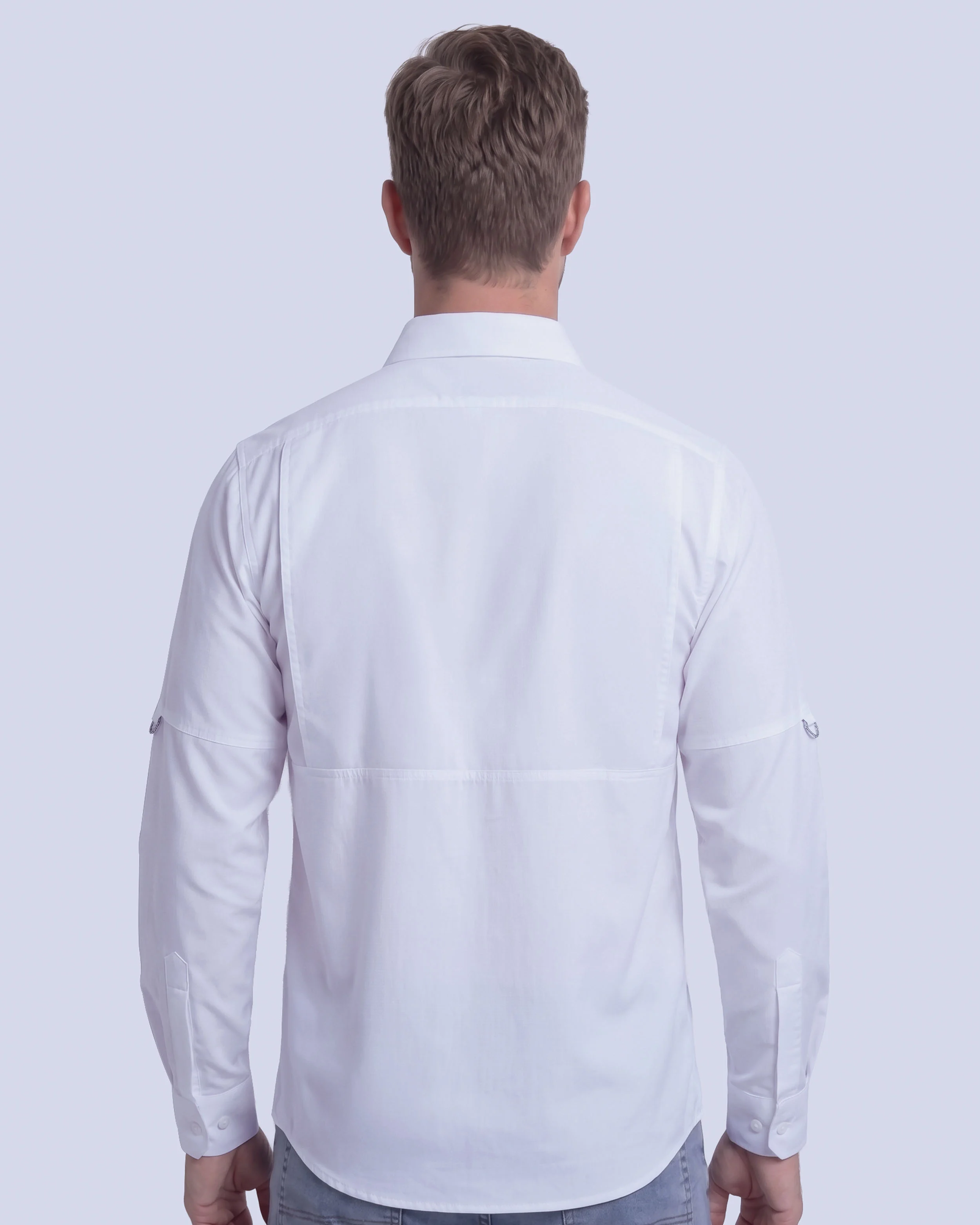 Camisa casual manga larga performance blanca