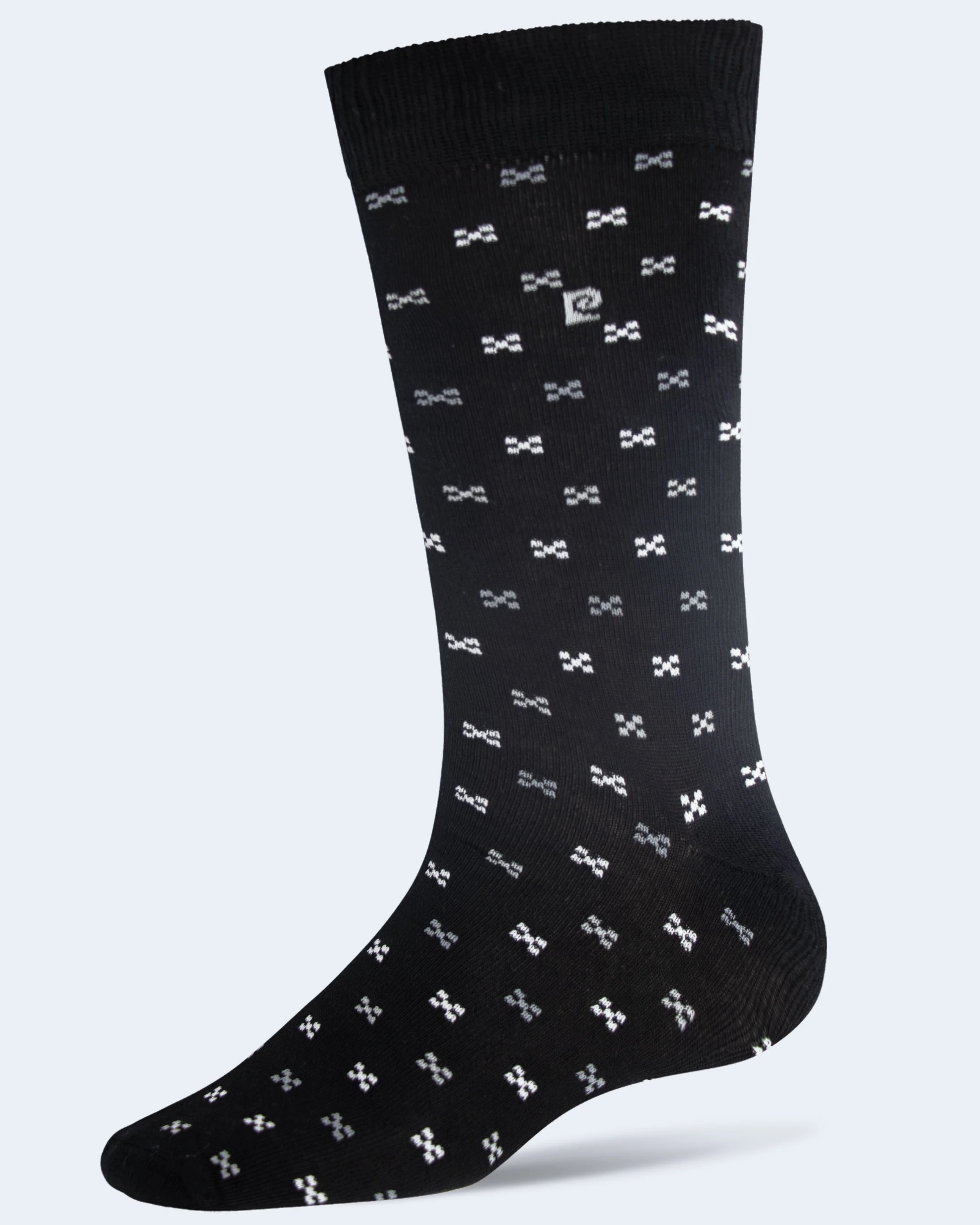 Calcetín de vestir negro con diseño