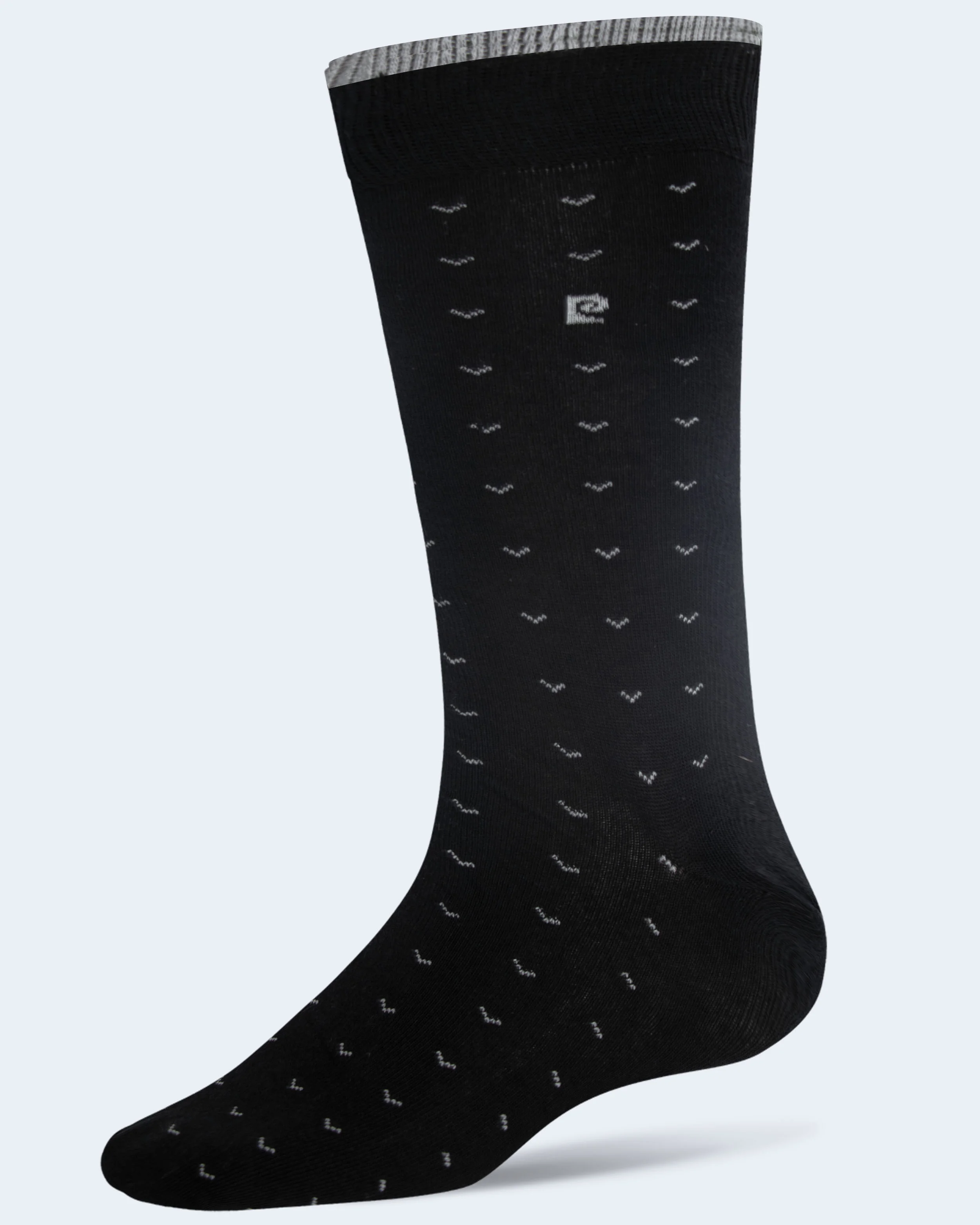 Calcetín de vestir negro con diseño
