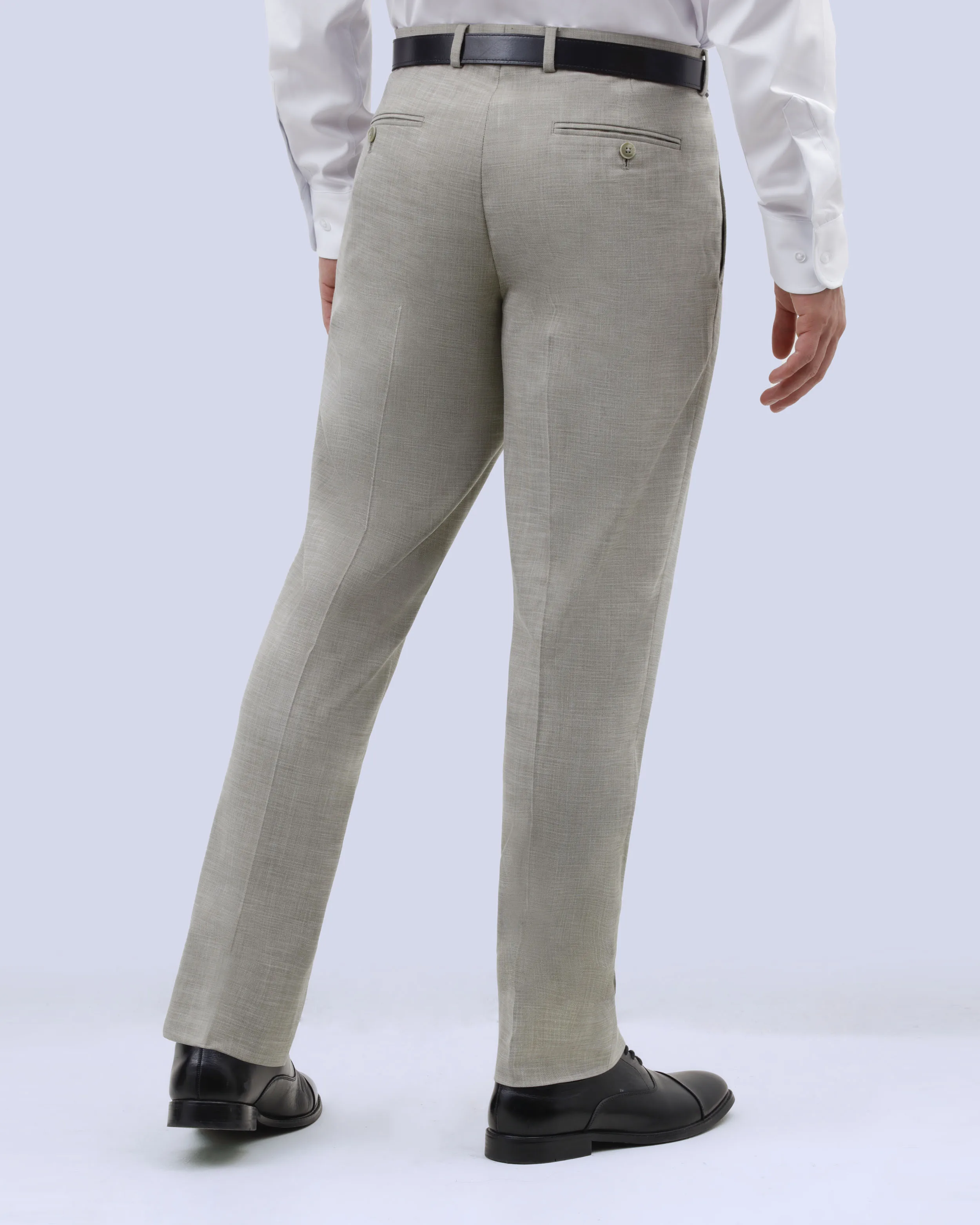 Pantalón de vestir slim fit beige sharkskin