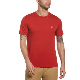 Camiseta moda lisa algodon manga corta roja