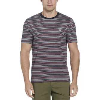 Camiseta moda rayada manga corta multicolor