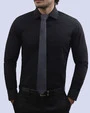 Camisa lisa branson slim fit en color negro