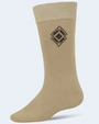 Calcetín de vestir beige con diseño