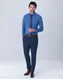 Pantalón de vestir slim fit active flex azul cobalto
