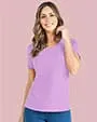 Camiseta dama cuello redondo lila