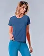 Camiseta dama cuello u azul