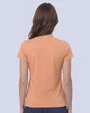 Camiseta lisa cuello redondo manga corta anaranjada