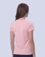 Camiseta lisa cuello redondo manga corta rosada